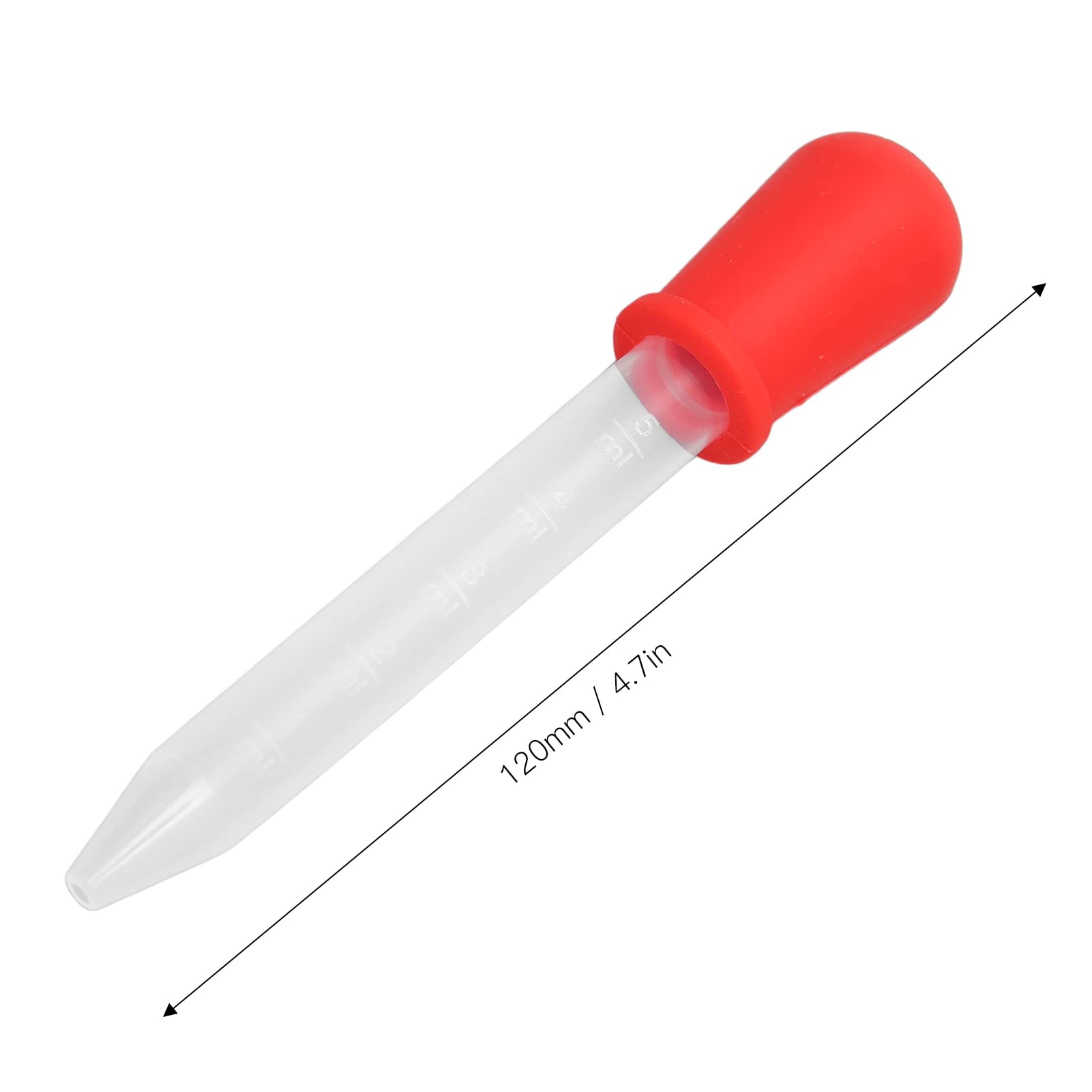 5Pcs 5ml Silicone Liquid Droppers with Bulb Tip - Disposable Eye Droppers for Candy Making, Kids Science Experiments, DIY Crafts & Baking Decorations (Red) - Easy to Clean & Reusable