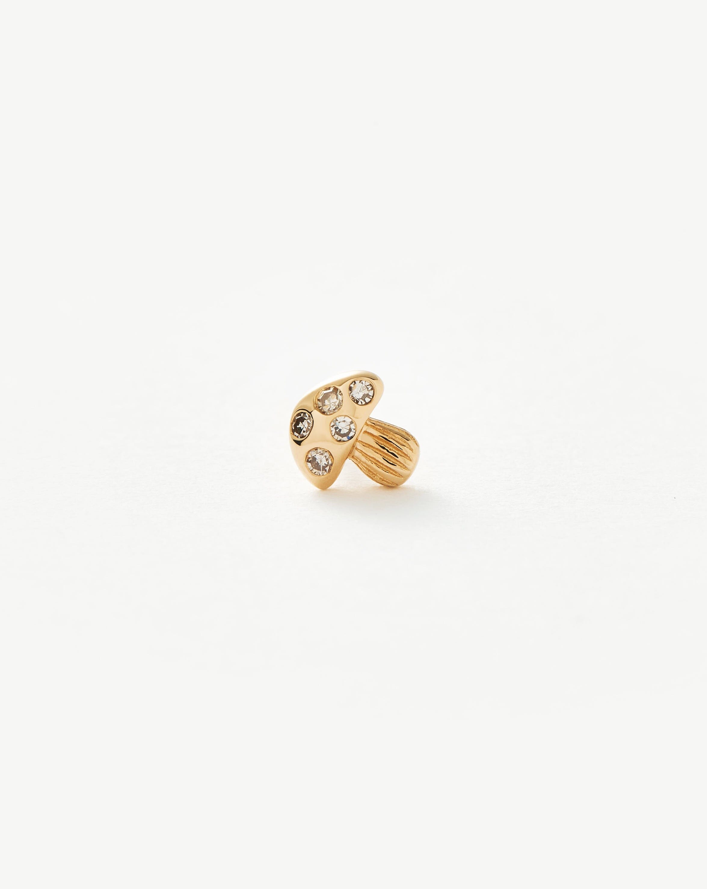 Exquisite Diamond Mushroom Stud Earrings for Women - Hypoallergenic 14K Gold Plated - Perfect for Everyday Wear & Special Occasions