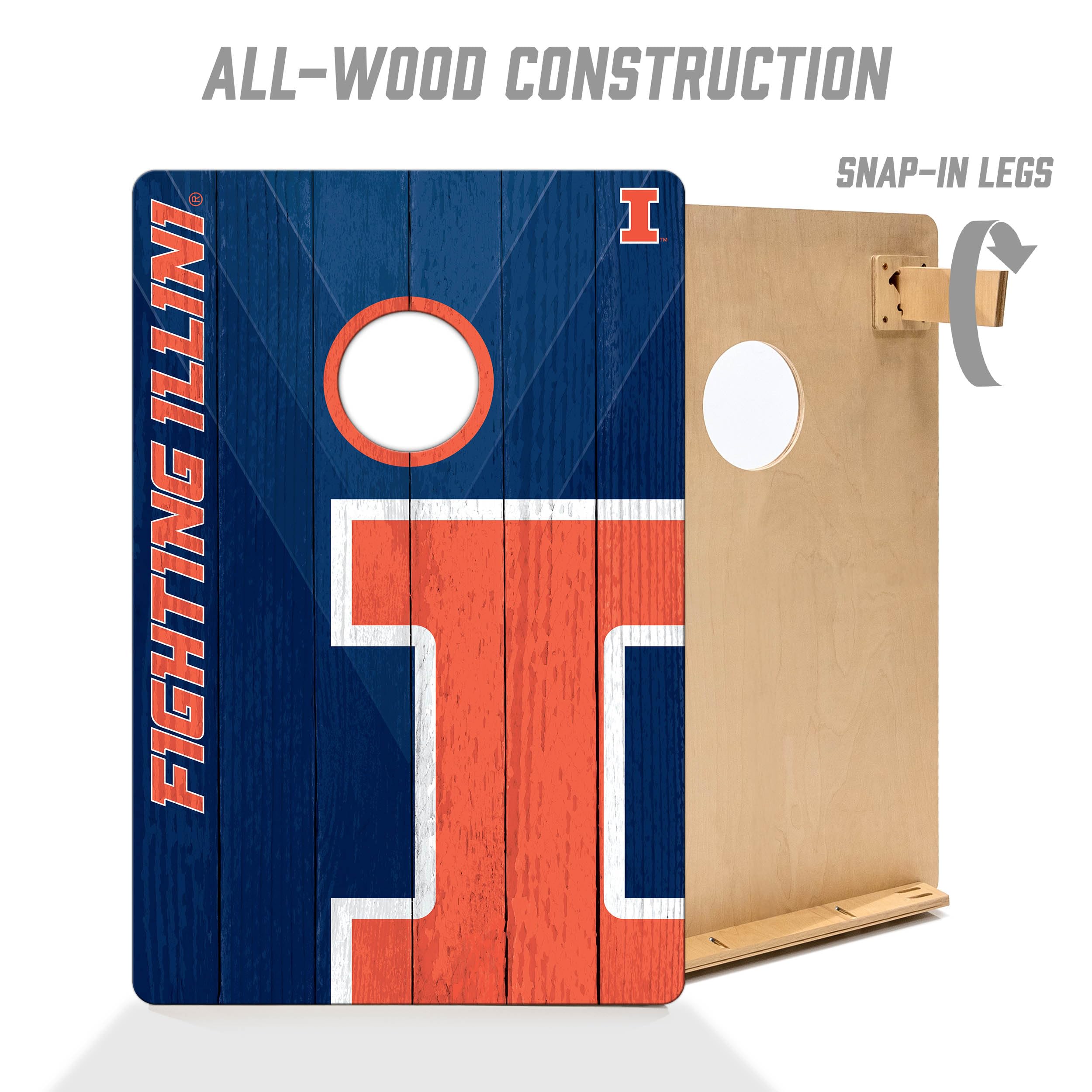 YouTheFan NCAA 2' x 3' Wood Cornhole Game Set with Logo Bags - Perfect for Tailgating, Backyard Parties, and College Sports Events