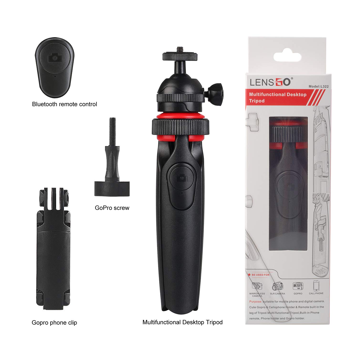 Portable Mini Tripod Stand for Smartphone & Camera - 360° Rotation with Remote Shutter for Travel & Vlogging