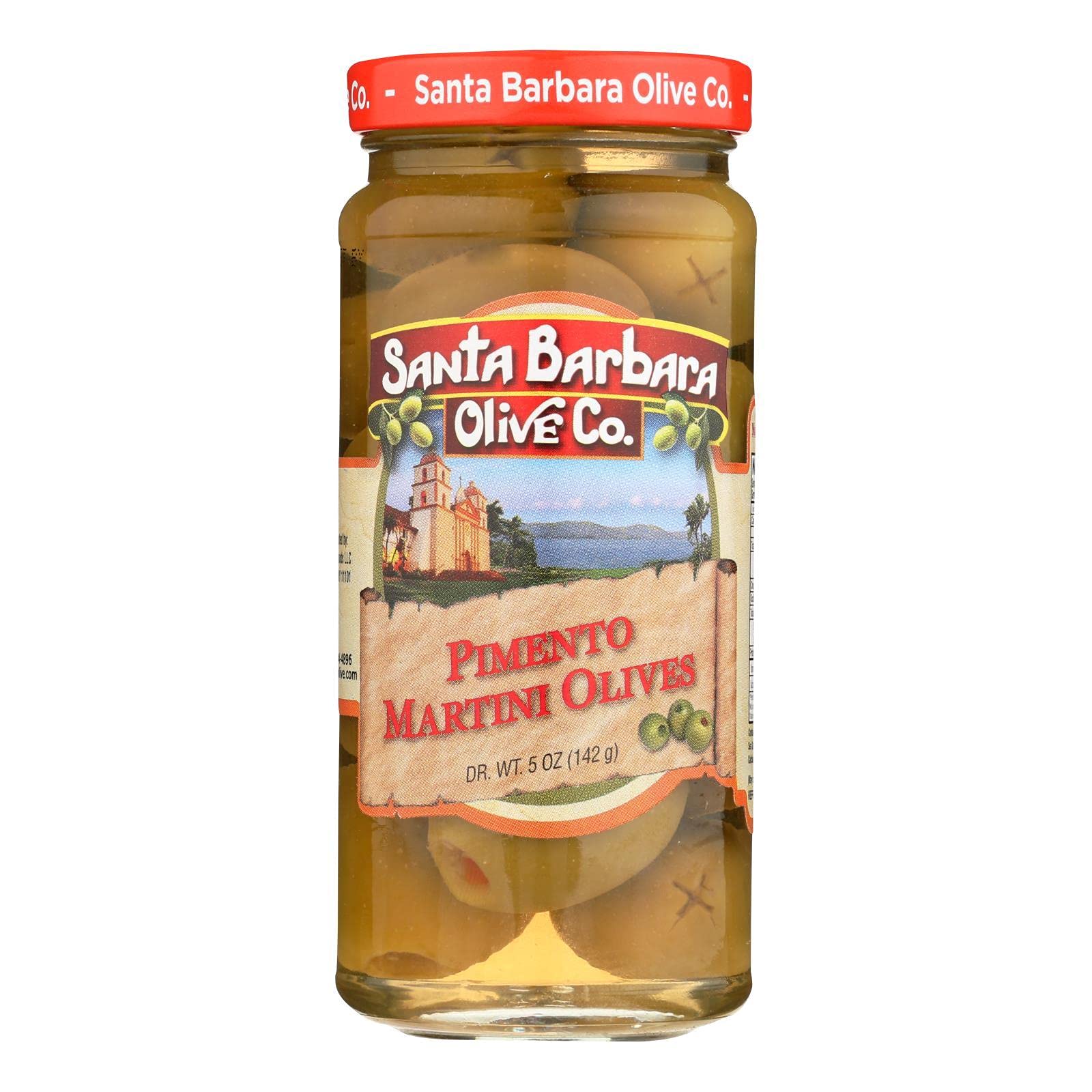 Santa Barbara Martini Style Olives, 5 oz Jar - Premium Cocktail Garnish for Martinis & Appetizers | Perfect for Home Bars, Parties & Gourmet Cooking