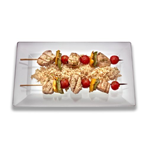 Koyal 13.5 x 8.5 Inch Clear Rectangle Dinner Plates - Set of 120 - Durable & Stylish Serving Dishes for Restaurants, Catering & Home Dining - Perfect for Buffets, Parties & Everyday Use