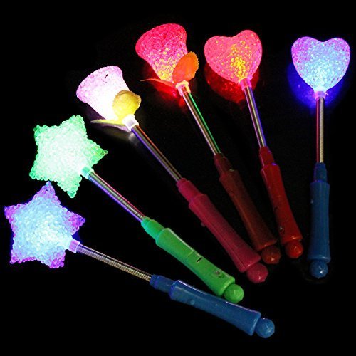 5 Pack LED Flashing Light Up Sticks - Multi Color Glow Wands for Parties, Concerts, Raves & Night Events - Perfect for Birthday Celebrations, Halloween, Festivals & Dance Performances