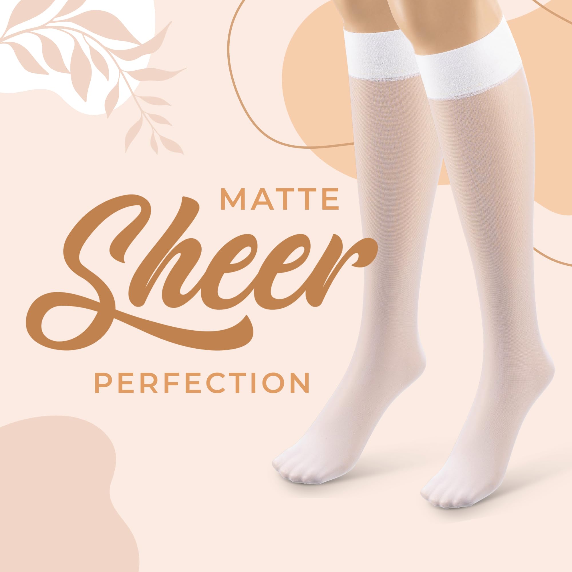 Silky Toes Sheer Knee High Stockings for Women - 6 Pairs Nylon Tights (Black/Beige/Nude) - Comfortable & Breathable Office Socks for Work, Dress & Formal Occasions