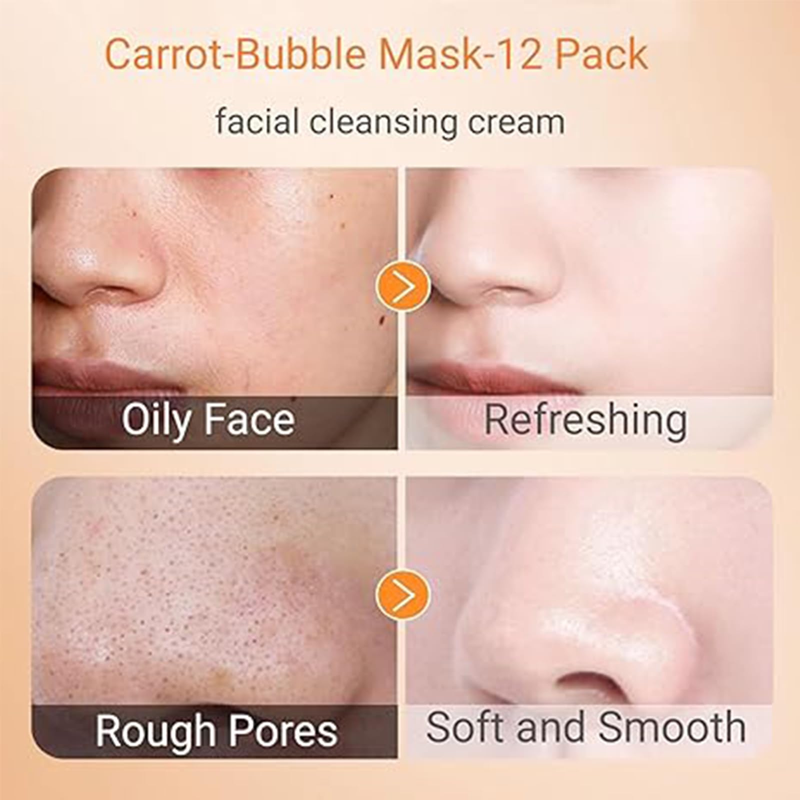Carrot Compound Acid Foam Mask - Deep Pore Cleansing Bubble Face Mask for Blackhead Removal & Brightening (3 Pack) | Perfect for Acne-Prone Skin & Weekly Detox Routine
