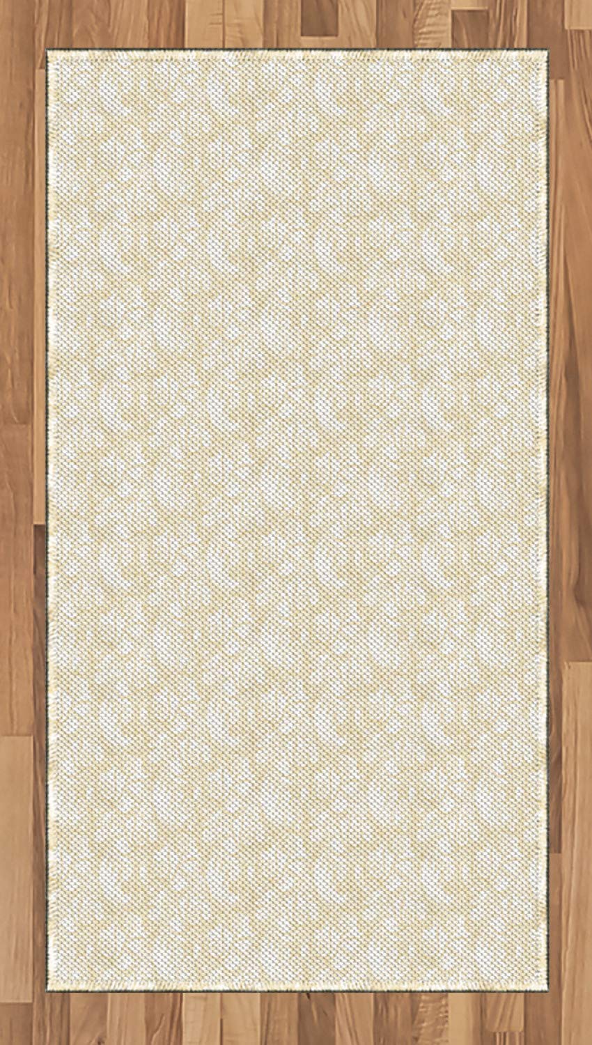 Ambesonne Abstract Area Rug - Modern Swirling Streaks, Curls & Dots Design - Flat Woven Accent Rug for Living Room, Bedroom, Dining Room - 2'6