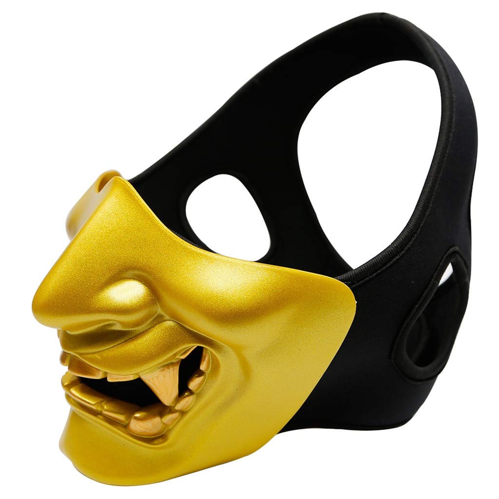 White Half Face Halloween Mask - Samurai Cosplay Mask for Halloween Party, Festival & Costume Events | Perfect for Halloween Favors, Dog Costumes & Themed Gatherings