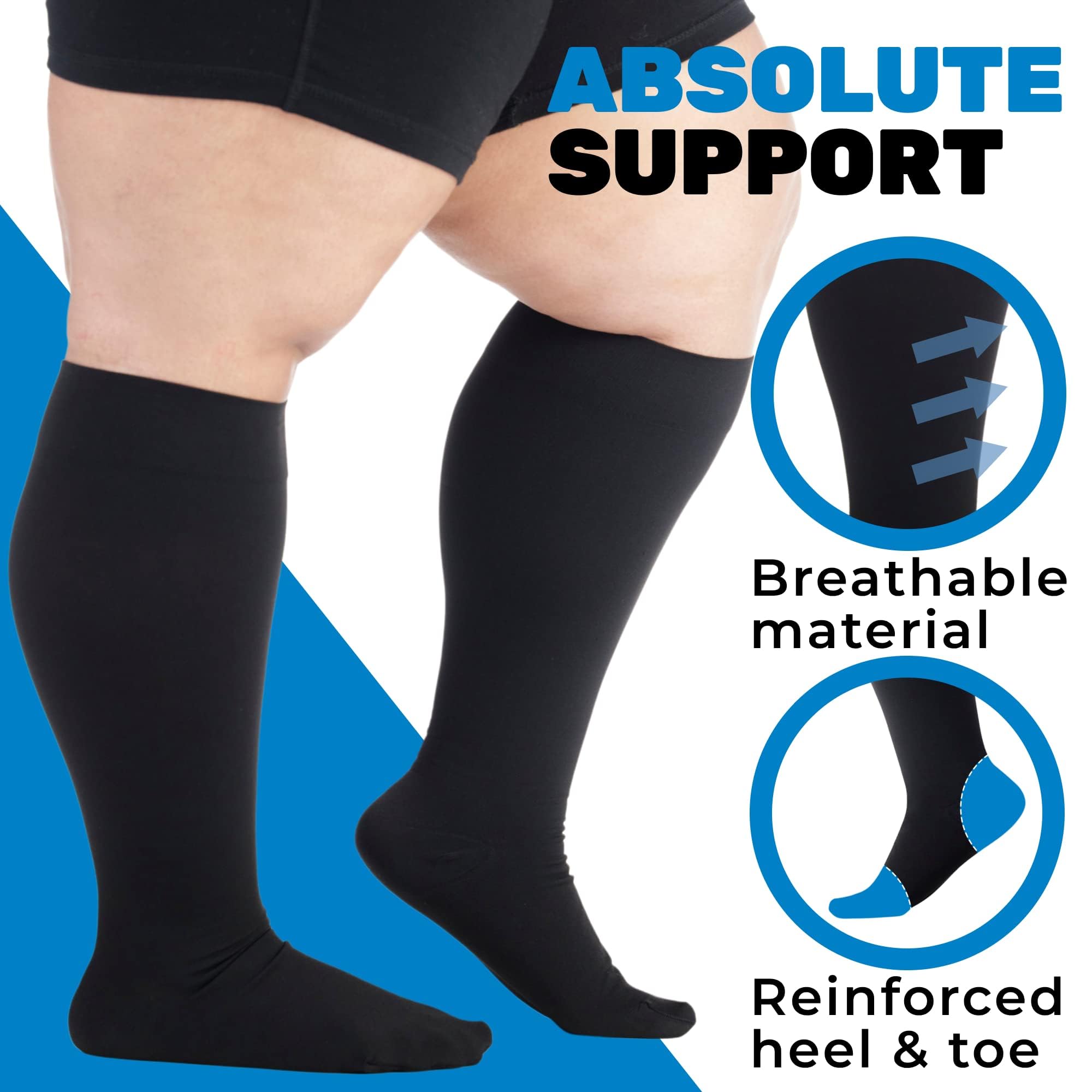 ABSOLUTE SUPPORT 20-30mmHg Medical Compression Socks for Men & Women - Varicose Veins Relief, Swelling Reduction, Improved Circulation (A501) - Perfect for Travel, Pregnancy & Post-Surgery Recovery