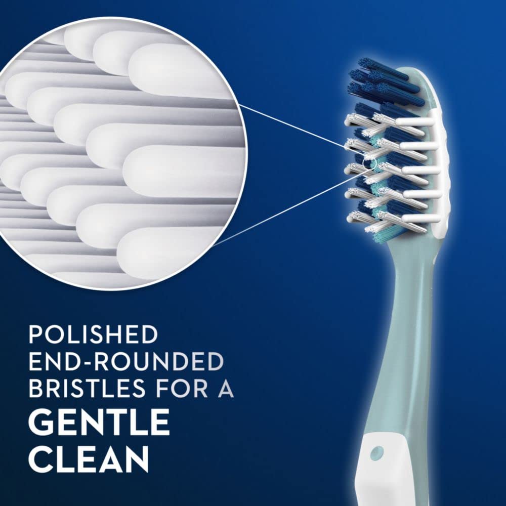 Oral-B CrossAction All-in-One Soft Toothbrushes, Pack of 2 – Gentle Cleaning for Sensitive Teeth & Gums, Perfect for Travel & Daily Oral Care