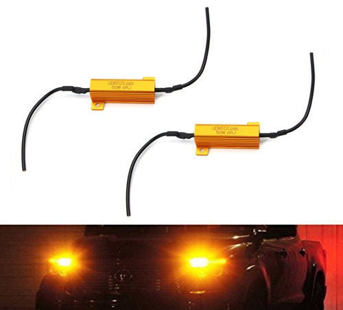 (2 Pack) 50W 6 Ohm Load Resistors for LED Turn Signal Bulbs - Fix Hyper Flash & Rapid Blinking Issues - Compatible with Cars, Trucks, Motorcycles & Trailers