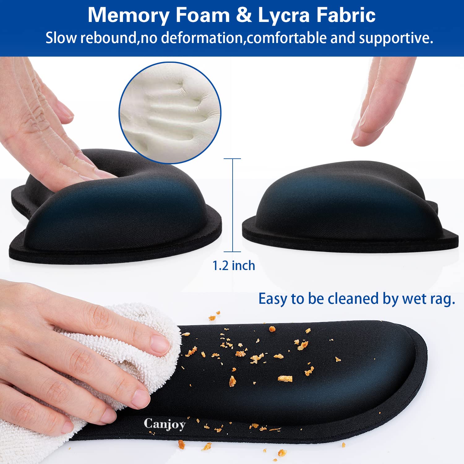 Canjoy Gaming Mouse Pad with Keyboard & Mouse Wrist Rest Set - Ergonomic Pain Relief for PC, Laptop, Office & Gaming (Perfect for Long Work Sessions & Competitive Gaming)