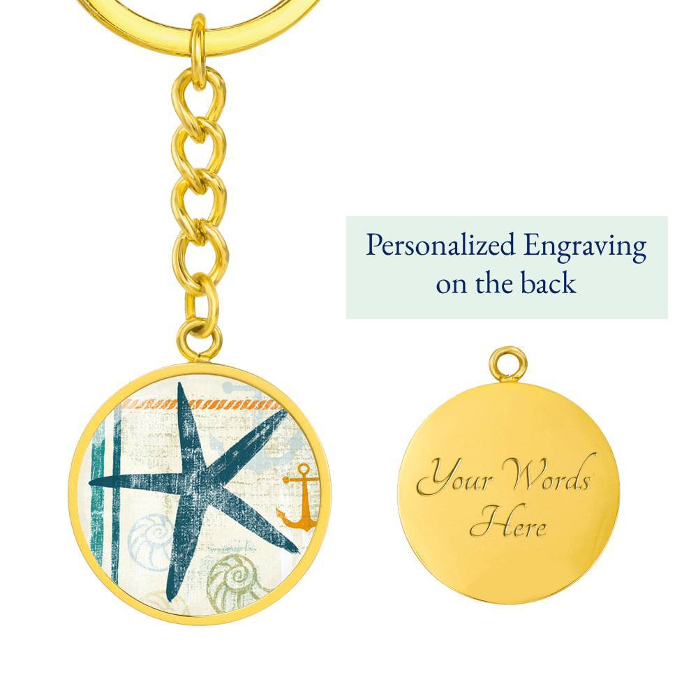 Beachy Starfish Keychain - Cute Ocean-Themed Keyring for Beach Lovers, Summer Accessories, Gifts & Travel Essentials