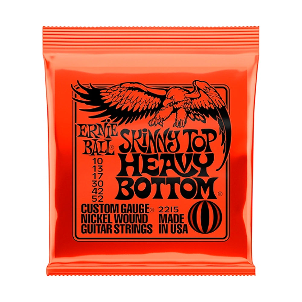 Ernie Ball 2215 Nickel Skinny Top Heavy Bottom Electric Guitar Strings - Perfect for Rock, Metal & Heavy Riffs