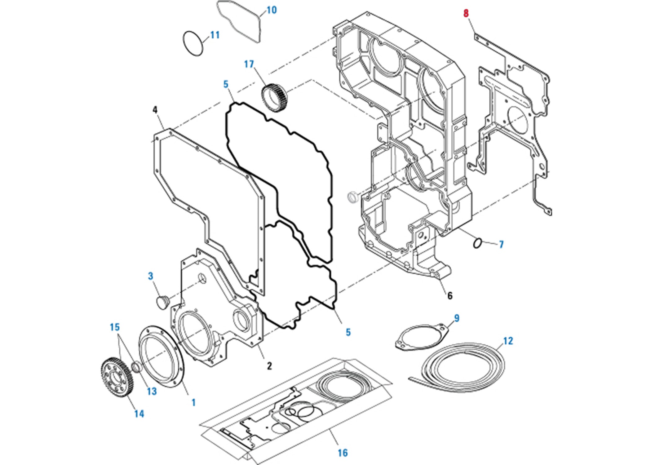 Genuine Cummins ISX 15 Gasket Gear Housing Replacement Part (4393089) - Perfect for Heavy-Duty Truck Engine Repairs & Maintenance