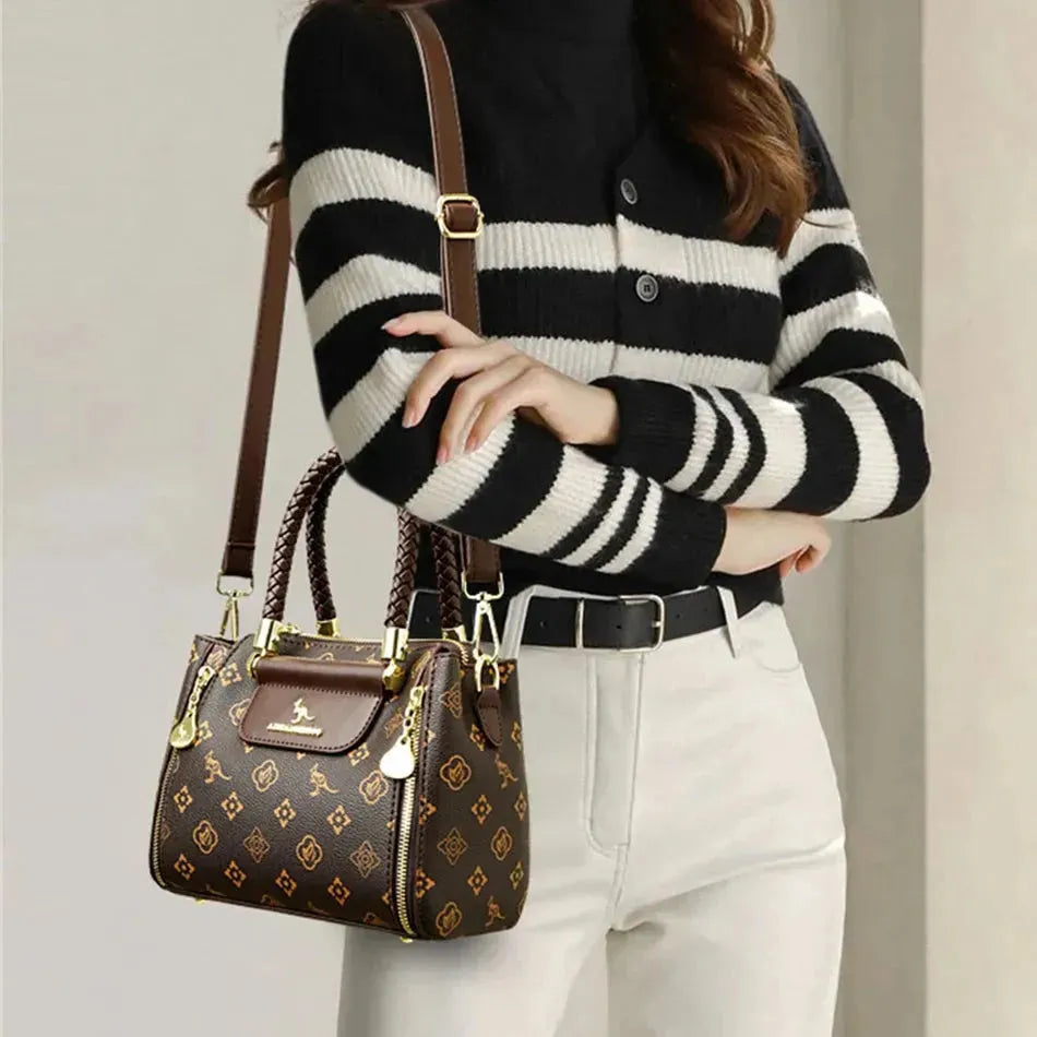 Stylish Brown Leather Handbag for Women - Soft Genuine Leather Tote with Spacious Interior - Perfect for Work, Travel & Everyday Use