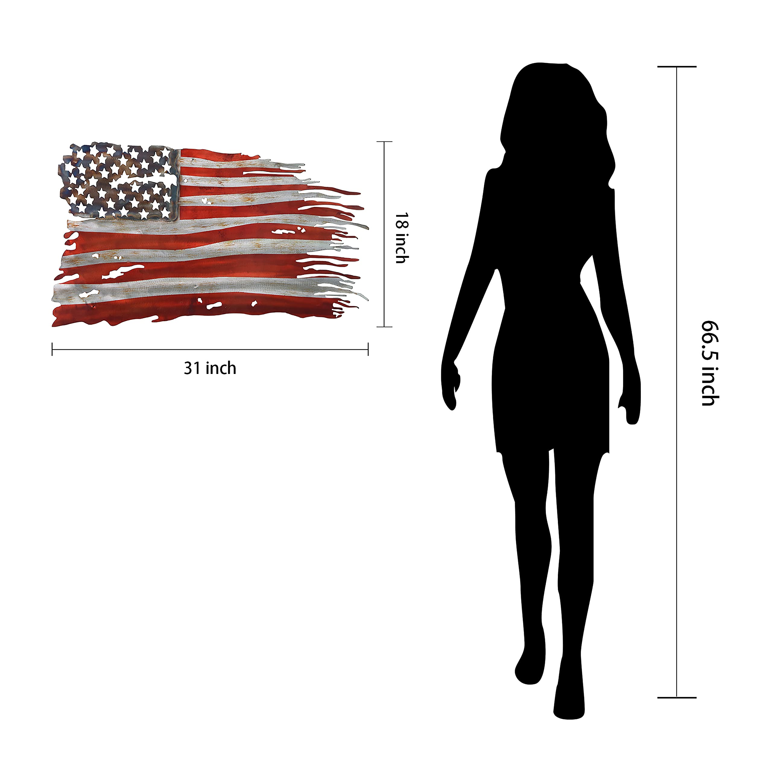Empire Art Direct Hand Painted Etched Metal Wall Sculpture - Patriotic Free & Brave Wall Art Decor - Ready to Hang for Living Room, Bedroom & Office - Perfect for Home, Office & Gift Giving