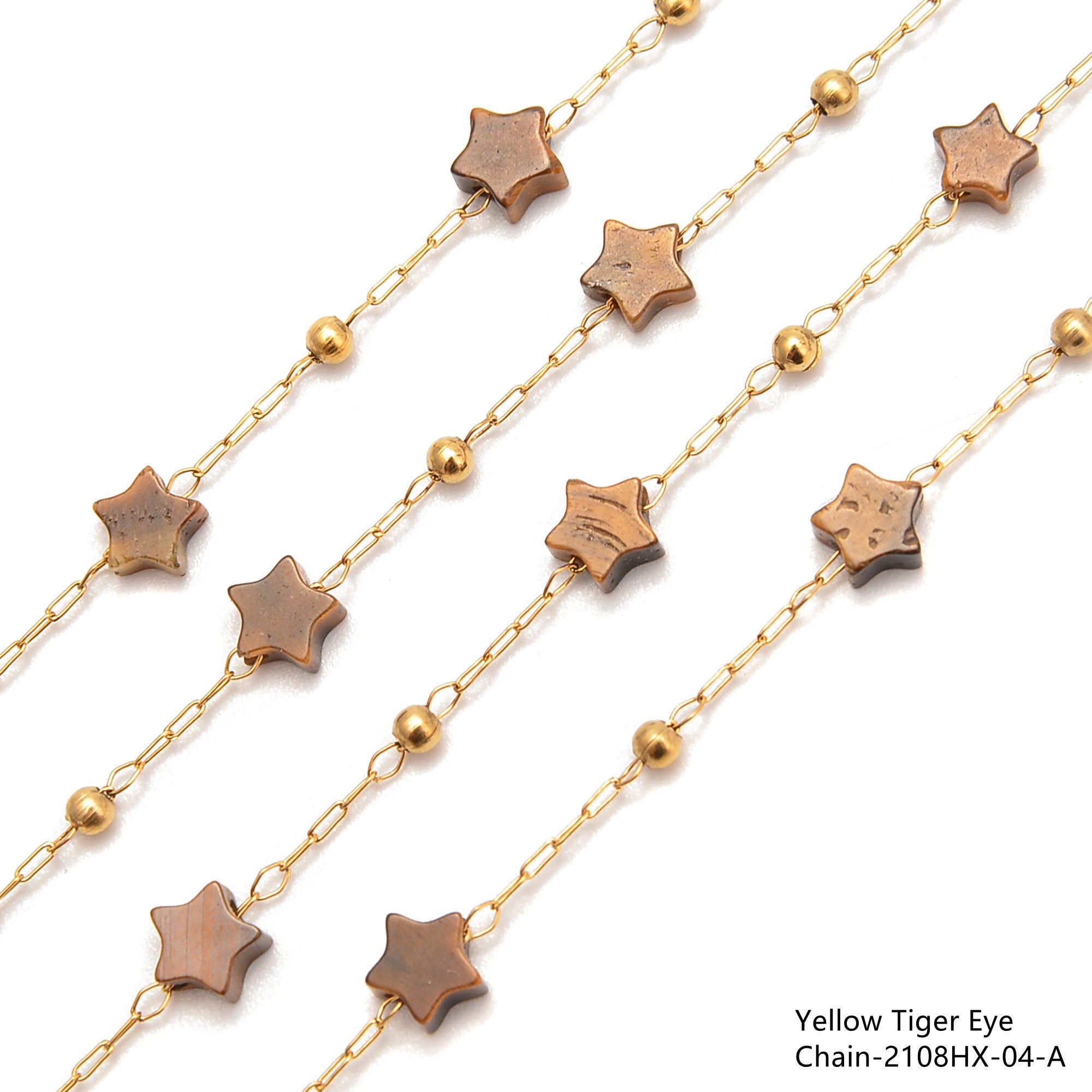 5mm Star Shape Beads Multi Gemstone Chain - 1 Meter Per Bag for Jewelry Making, DIY Crafts & Bracelet Designs