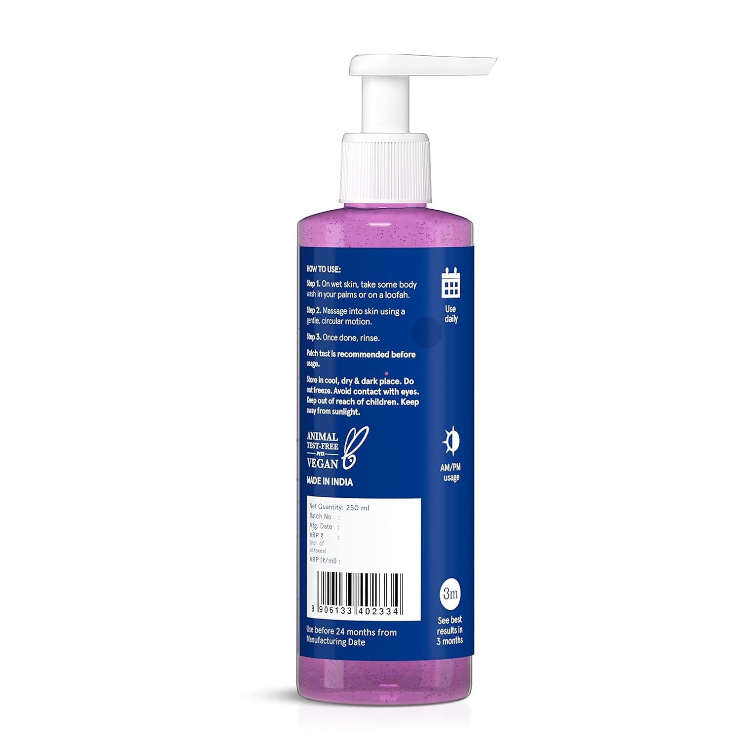 Niacinamide & Aloe Vera Body Wash for Hydration & Glowing Skin – Deep Cleansing, All Skin Types, 250ml | Daily Skincare & Post-Workout Refresh