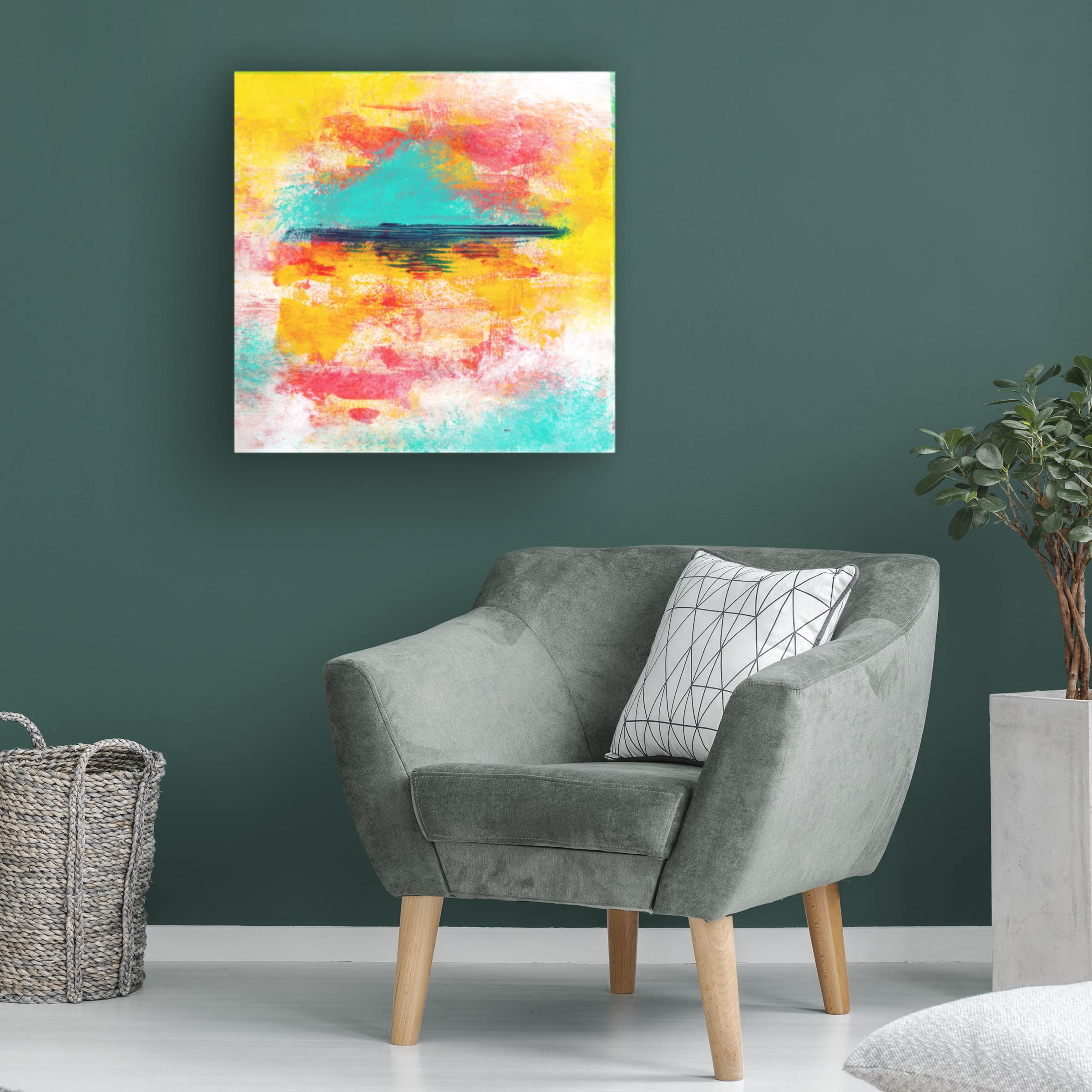 Trademark Fine Art 'Clementine' 18x18 Canvas Wall Art by Kathleen Tennant - Perfect for Living Room, Bedroom & Office Decor