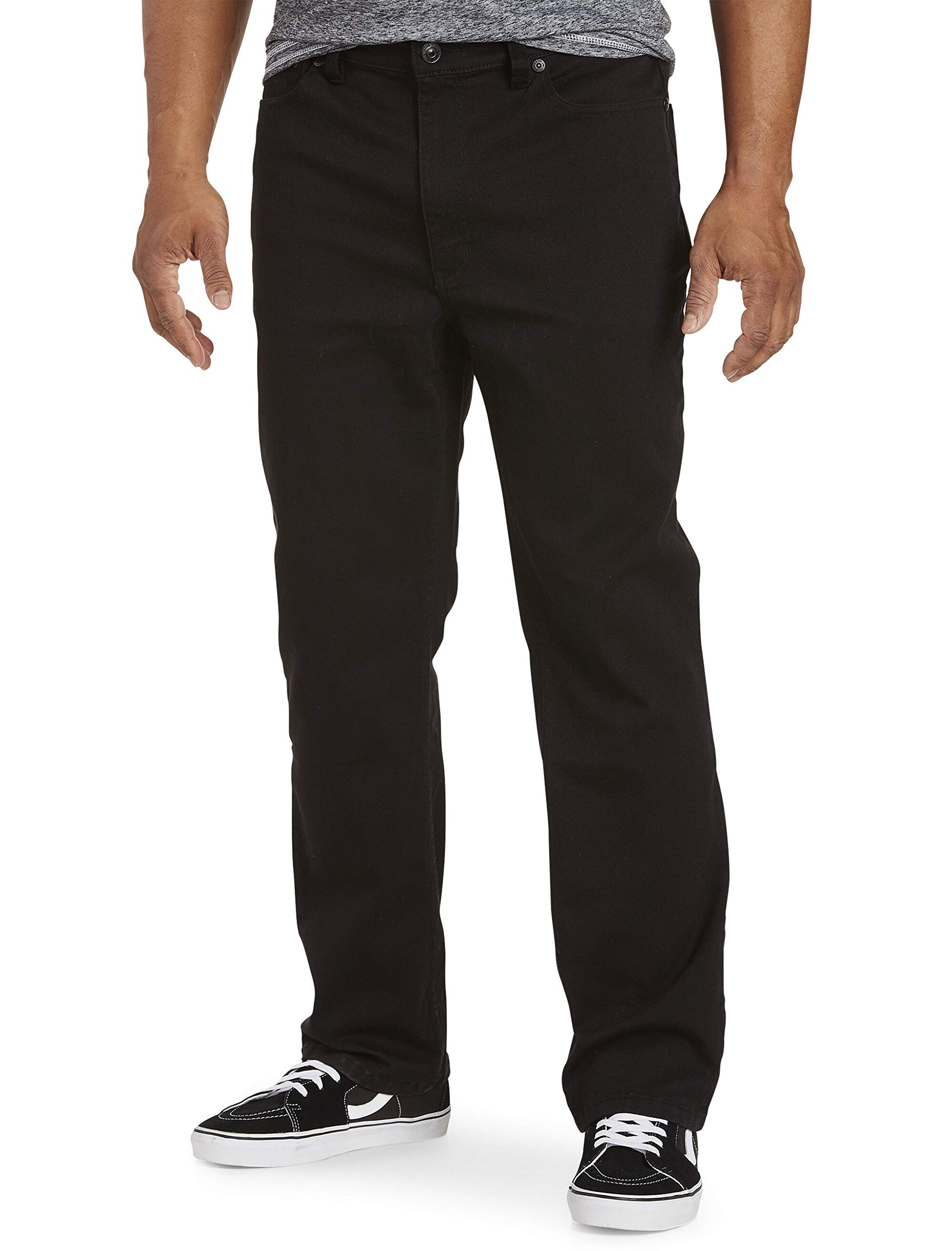 True Nation by DXL Big and Tall Athletic-Fit Men's Jeans - Stretch Denim Pants for Comfort & Mobility - Black - Perfect for Work, Casual Wear & Outdoor Activities