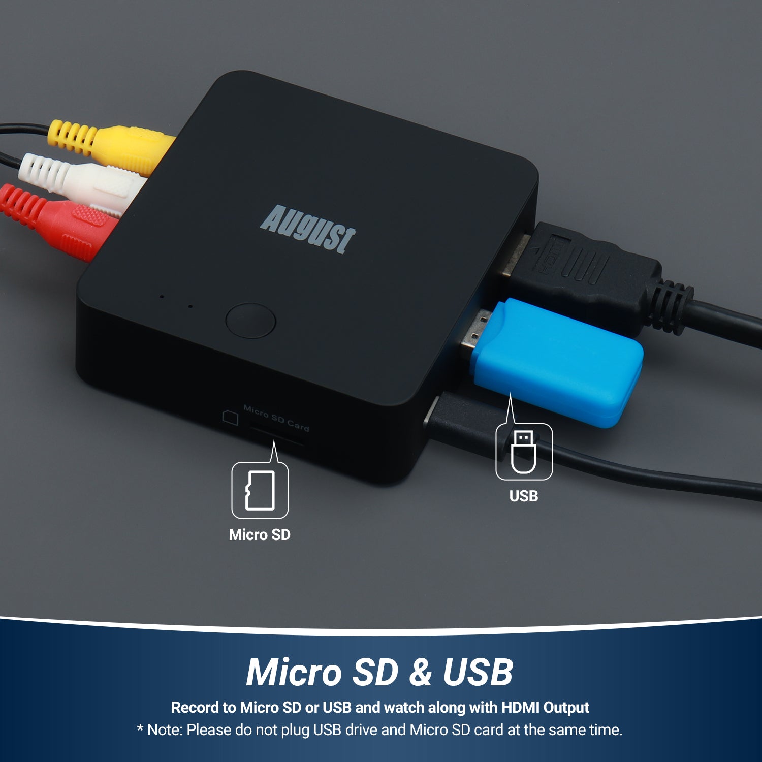 VHS to Digital USB Video Grabber Converter Kit - No PC Required - August VGB400 [Refurbished] - Convert Old VHS Tapes to Digital Files for Home Movies & Family Memories