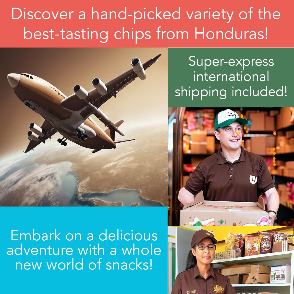 Charloo International Snack Box - Premium Honduras & Global Snacks for Adults | Unique Gift Box with Free Surprise | Perfect for Office Treats, Party Favors & Gourmet Food Lovers