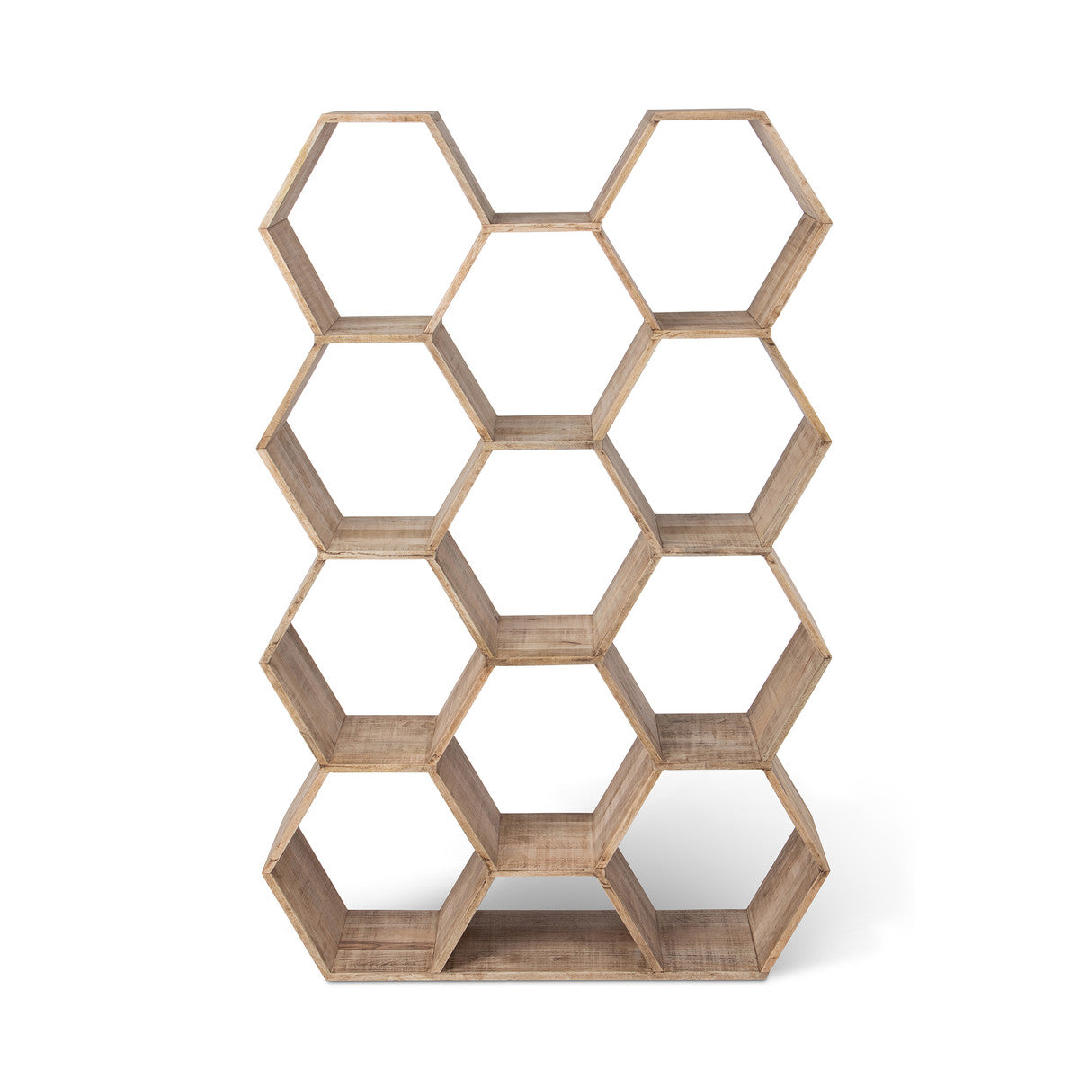 Honeycomb Wooden Shelf - Modern Hexagon Wall Shelves for Home Decor, Living Room, Bedroom & Office Storage | Stylish Display Organizer for Books, Plants & Decorative Items