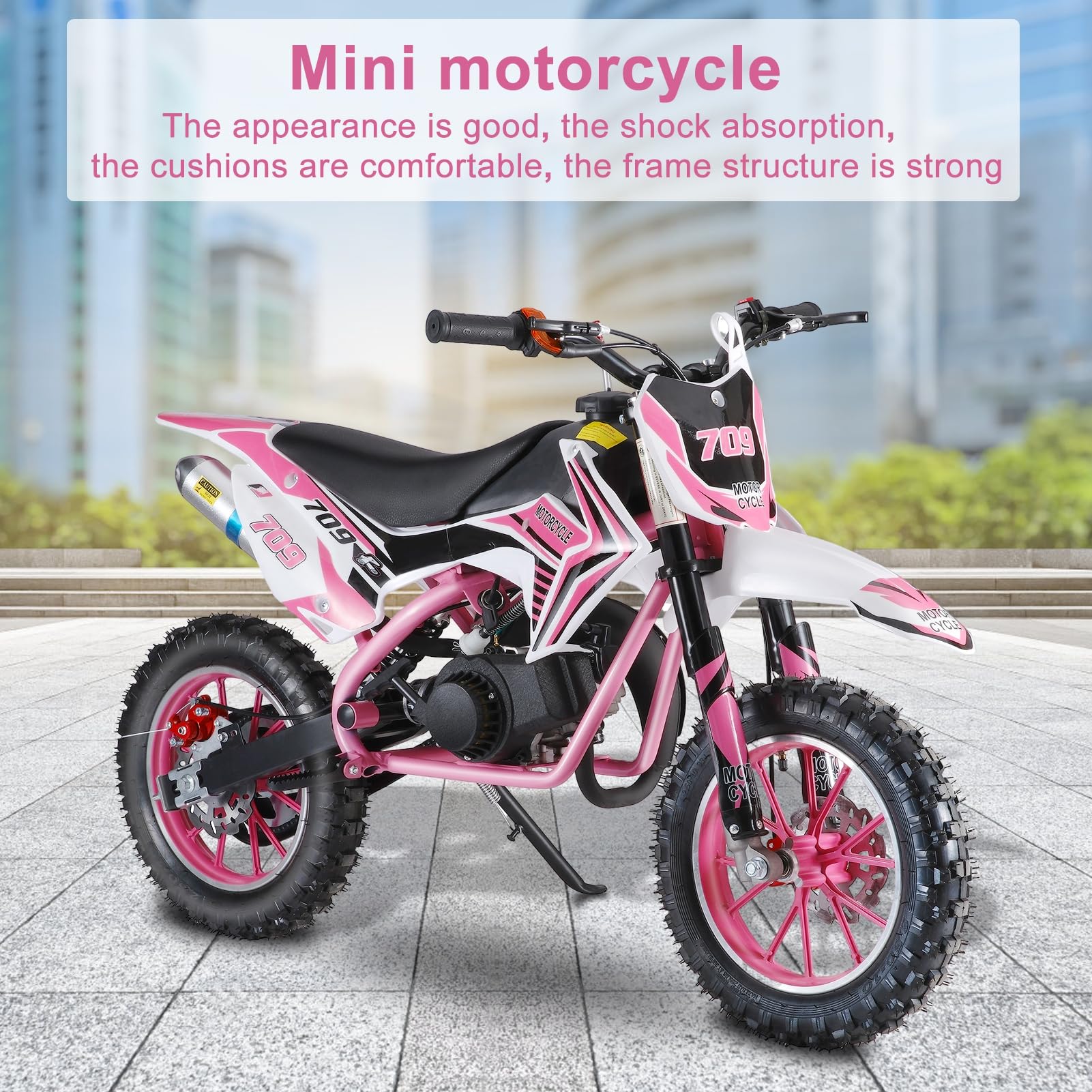 **49cc Gas Powered Mini Dirt Bike for Adults & Kids - Off-Road Motorcycle with Front & Rear Disc Brakes, Max Speed 30KM/H - Perfect for Trail Riding, Backyard Fun & Off-Road Adventures**