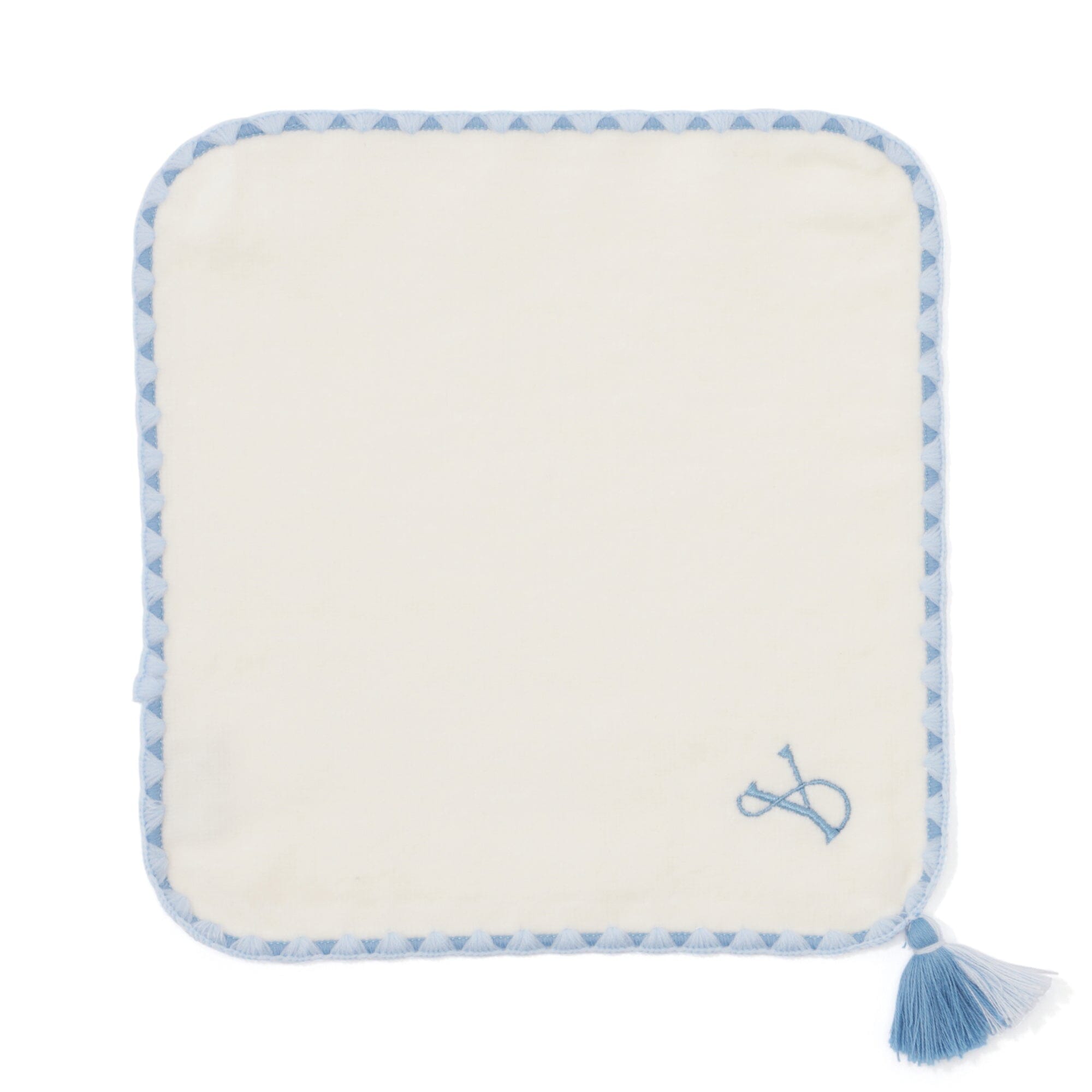 Initial Mini Handkerchief Towel - Soft Absorbent Cotton Face & Hand Towel in Y Blue - Perfect for Gym, Travel, and Everyday Use