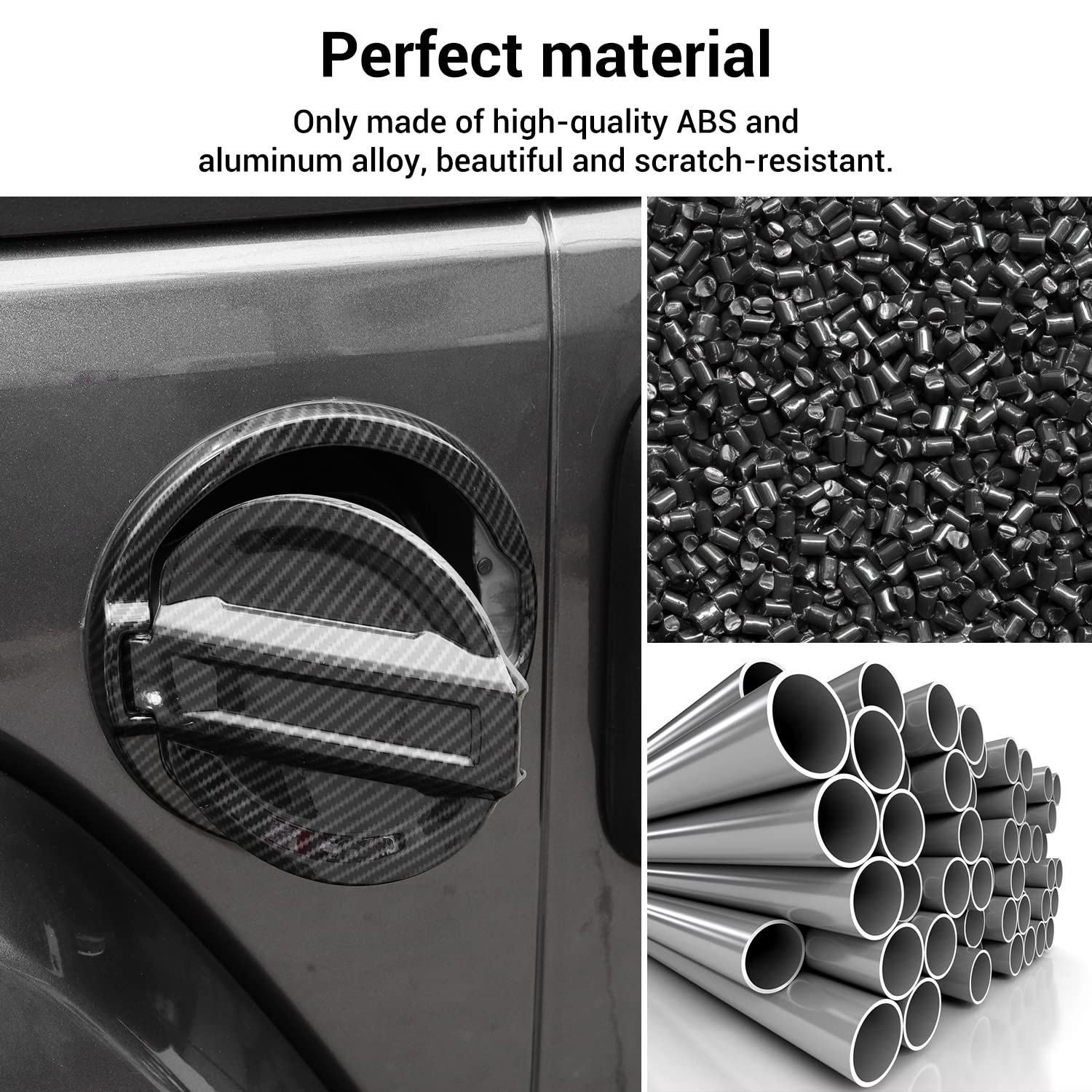 Carbon Fiber & Aluminum Alloy Fuel Tank Cover for 2018-2025 Jeep Wrangler JL (2/4 Door) - Gas Cap Protector & Exterior Accessory - Perfect for Off-Roading, Car Shows & Daily Driving Protection