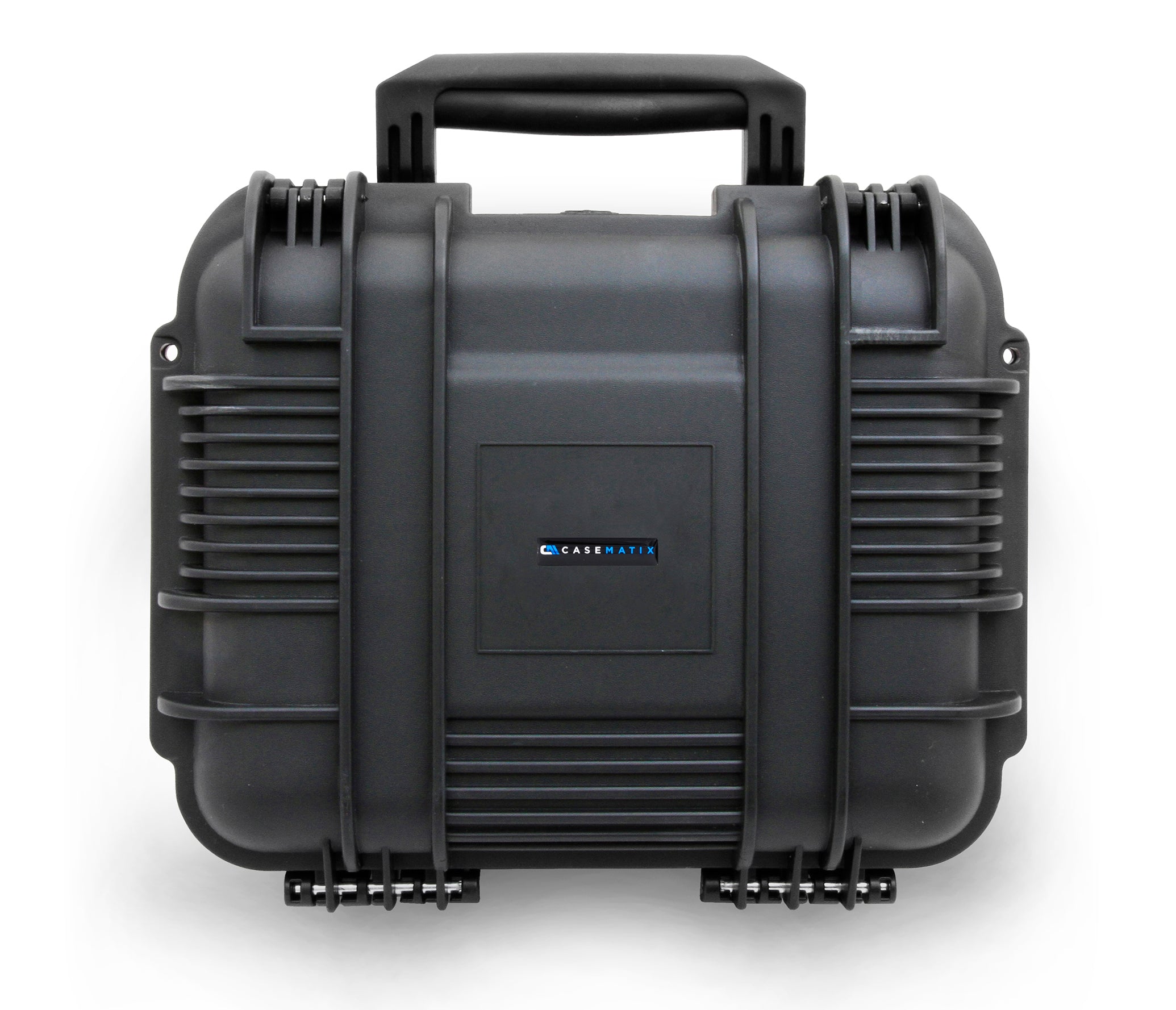 CASEMATIX 14 Inch Waterproof Hard Travel Case with Lockable Padlock Rings & Customizable Foam - Fits Accessories up to 10.5 x 7.5 x 4.25 Inches - Perfect for Camera Gear, Electronics & Travel Essentials