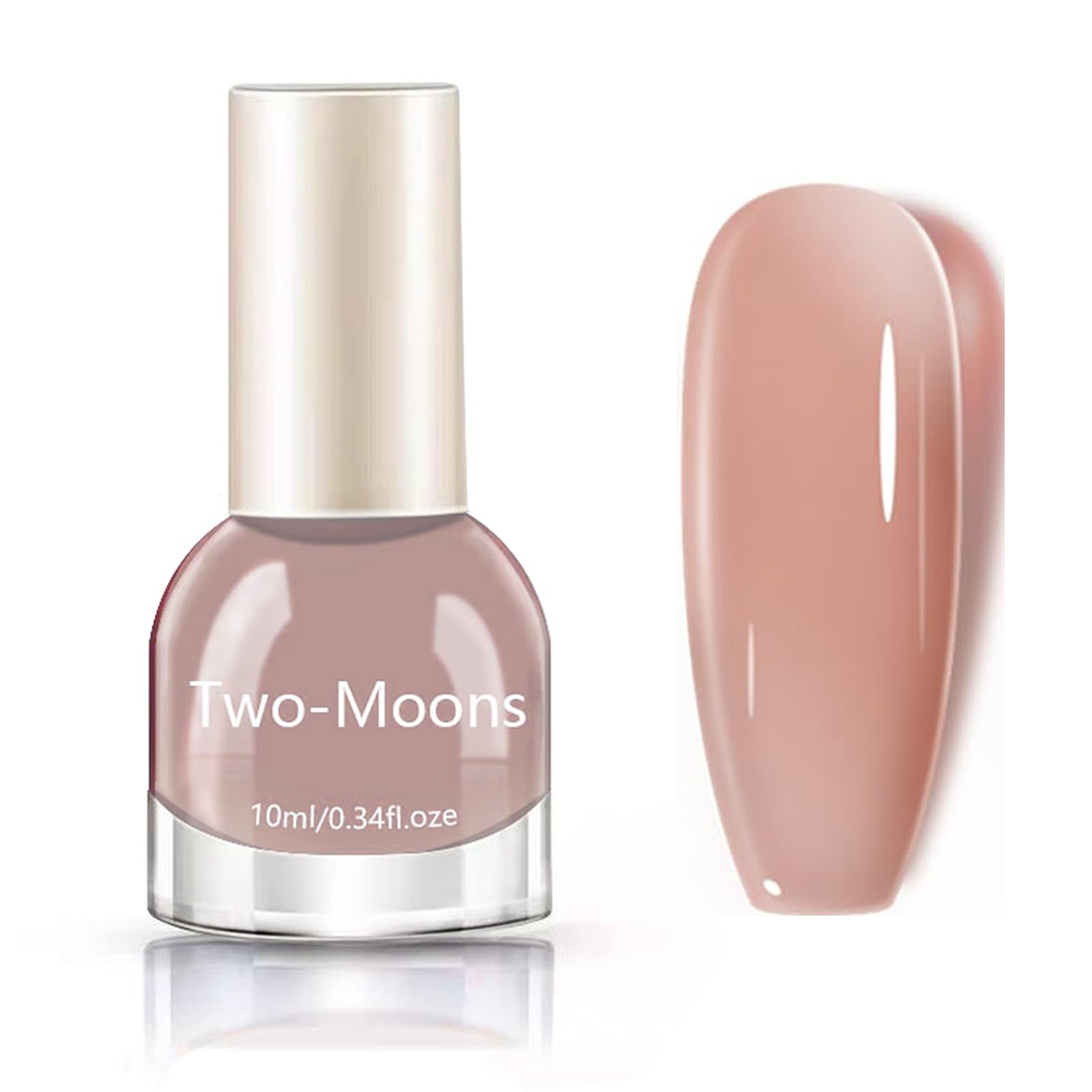Sheer Nude Nail Polish - Crystal Clear Transparent Natural Nail Lacquer - Quick Dry Neutral Color Polish (No UV Light Needed) - Perfect for Everyday Wear, Office, Weddings & Special Occasions