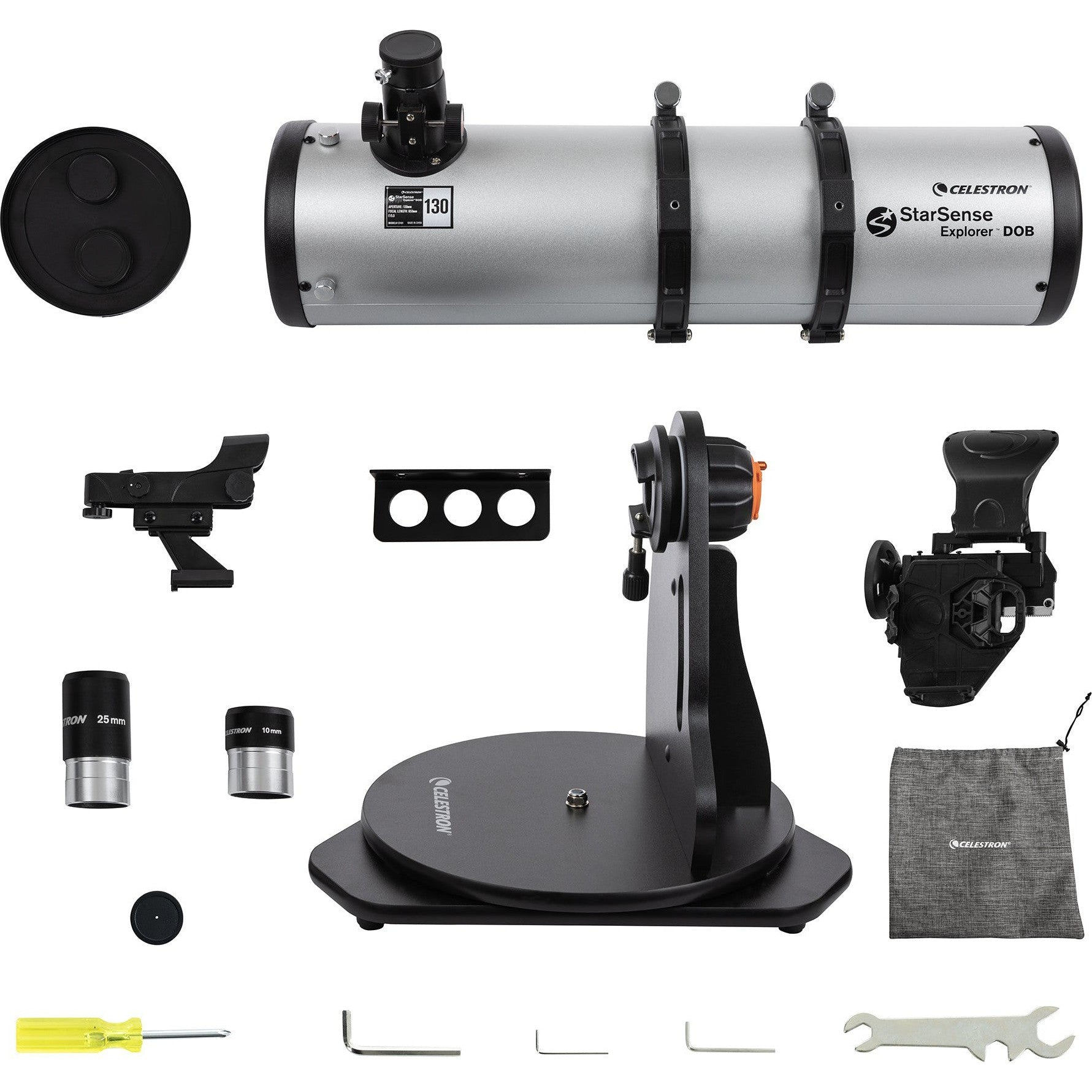 StarSense Explorer 130mm Smartphone App-Enabled Tabletop Dobsonian Telescope for Beginners - Stargazing, Astronomy Learning & Backyard Observation