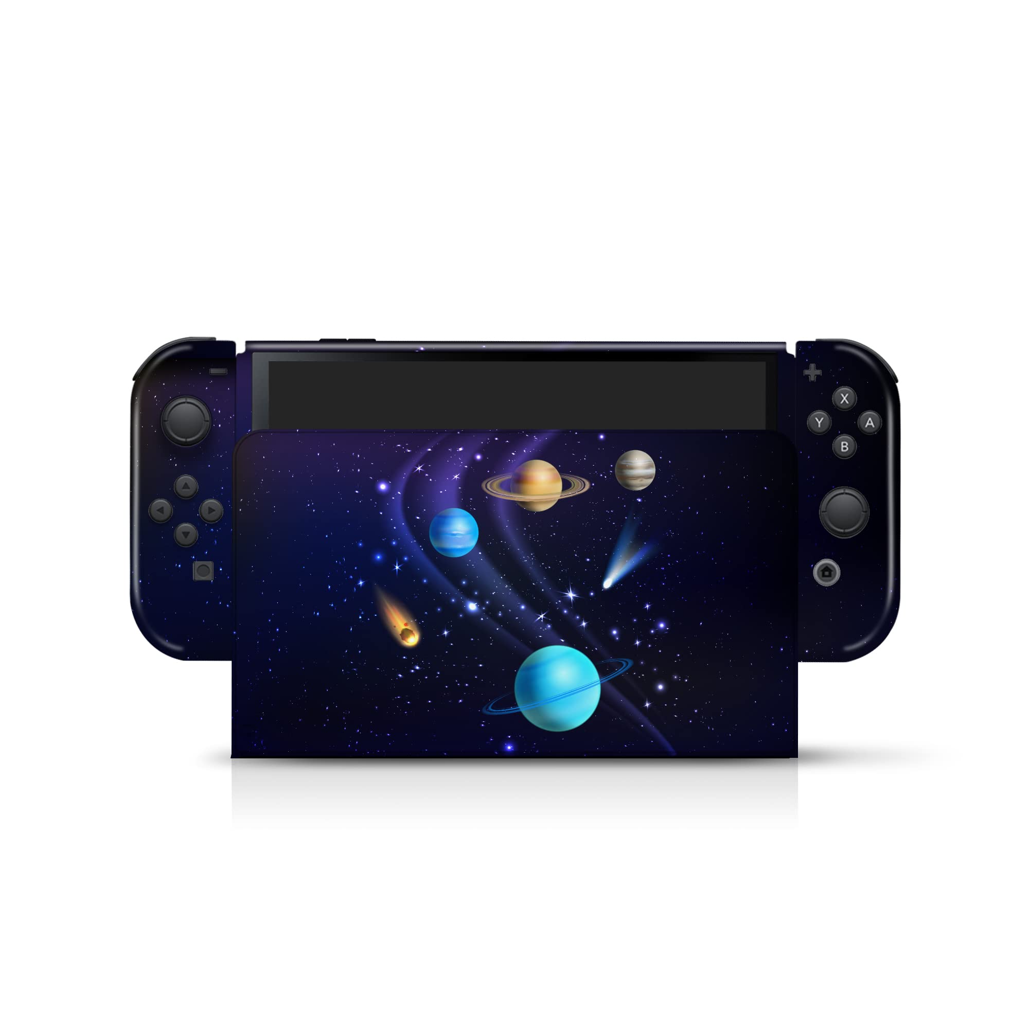 Galaxy Skin Wrap Cover for Nintendo Switch OLED - Purple Space Vinyl Decal | 3M Premium Full Wrap Stickers | Protective & Stylish Gaming Accessory | Perfect for Gaming Enthusiasts & Customization Lovers