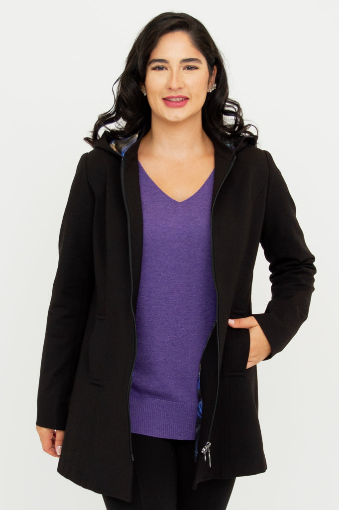Premium Highlands Coat for Women - Soft Modal Fabric, Elegant Black Outerwear for Fall & Winter - Perfect for Office, Travel & Casual Outings