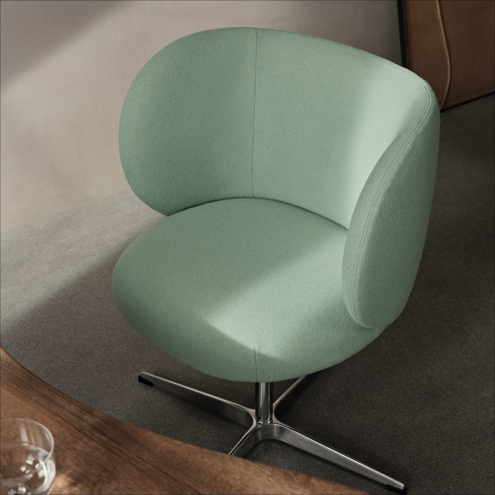 FERM LIVING Rico Swivel Dining Chair in Tonus Mint Green - Modern Mid-Century Style for Kitchen, Dining Room & Home Office