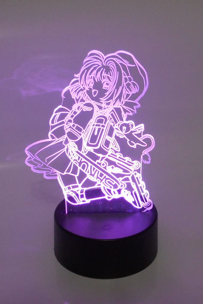 Card Captor Sakura Anime Roller Blade LED Night Light - 3D Laser Engraved Acrylic Desk Lamp with Cool Lighting Effects | Perfect for Bedroom Decor, Anime Fan Gifts & Collectible Display