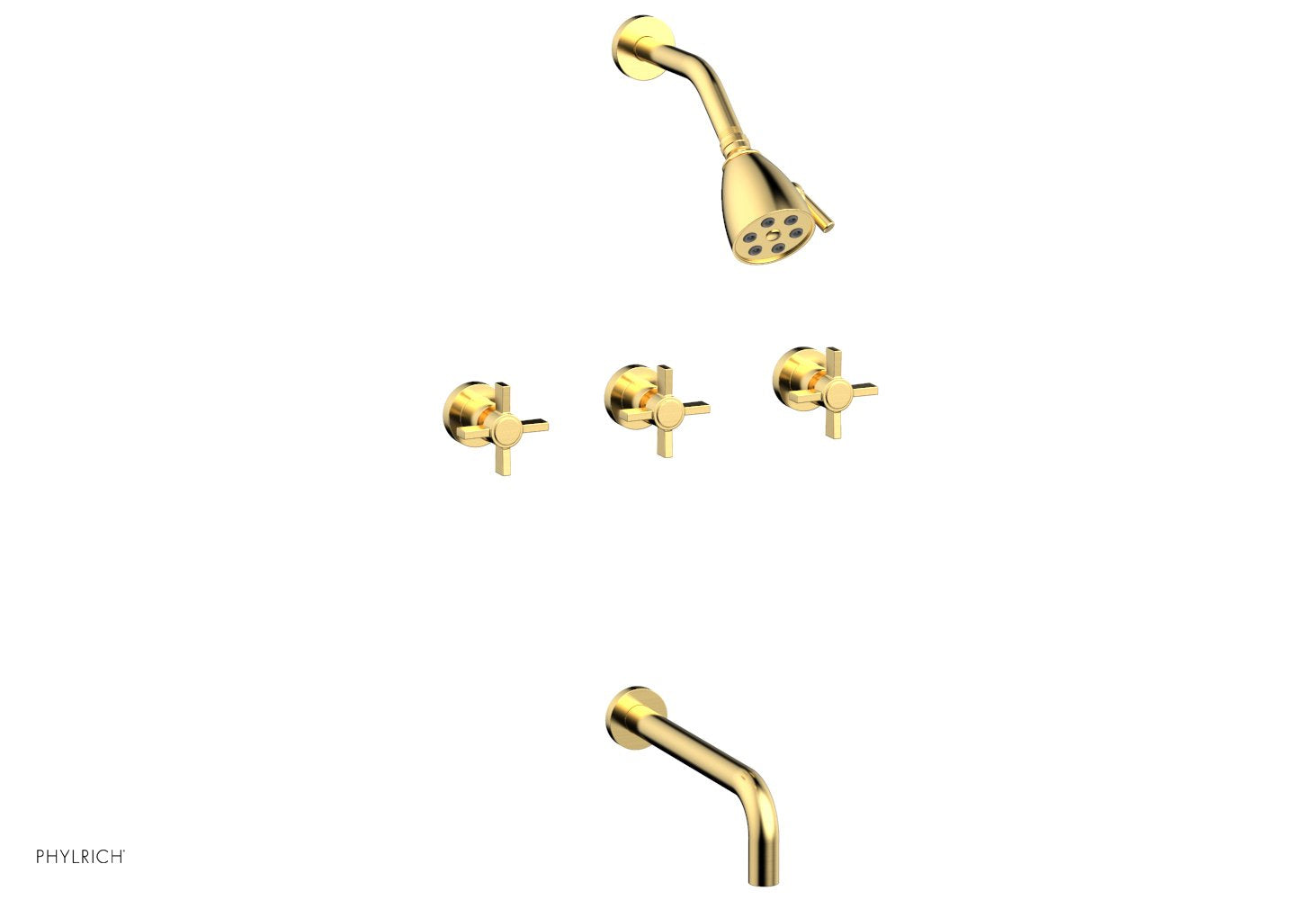 Premium 3-Handle Tub and Shower Faucet Set with 10