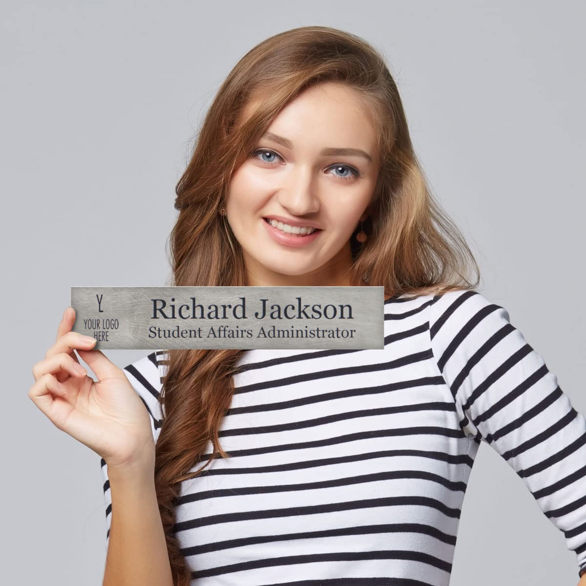 Premium Titanium Office Plates - 10 x 2 Inch Professional Name Badges for Corporate, Business Meetings & Office Decor
