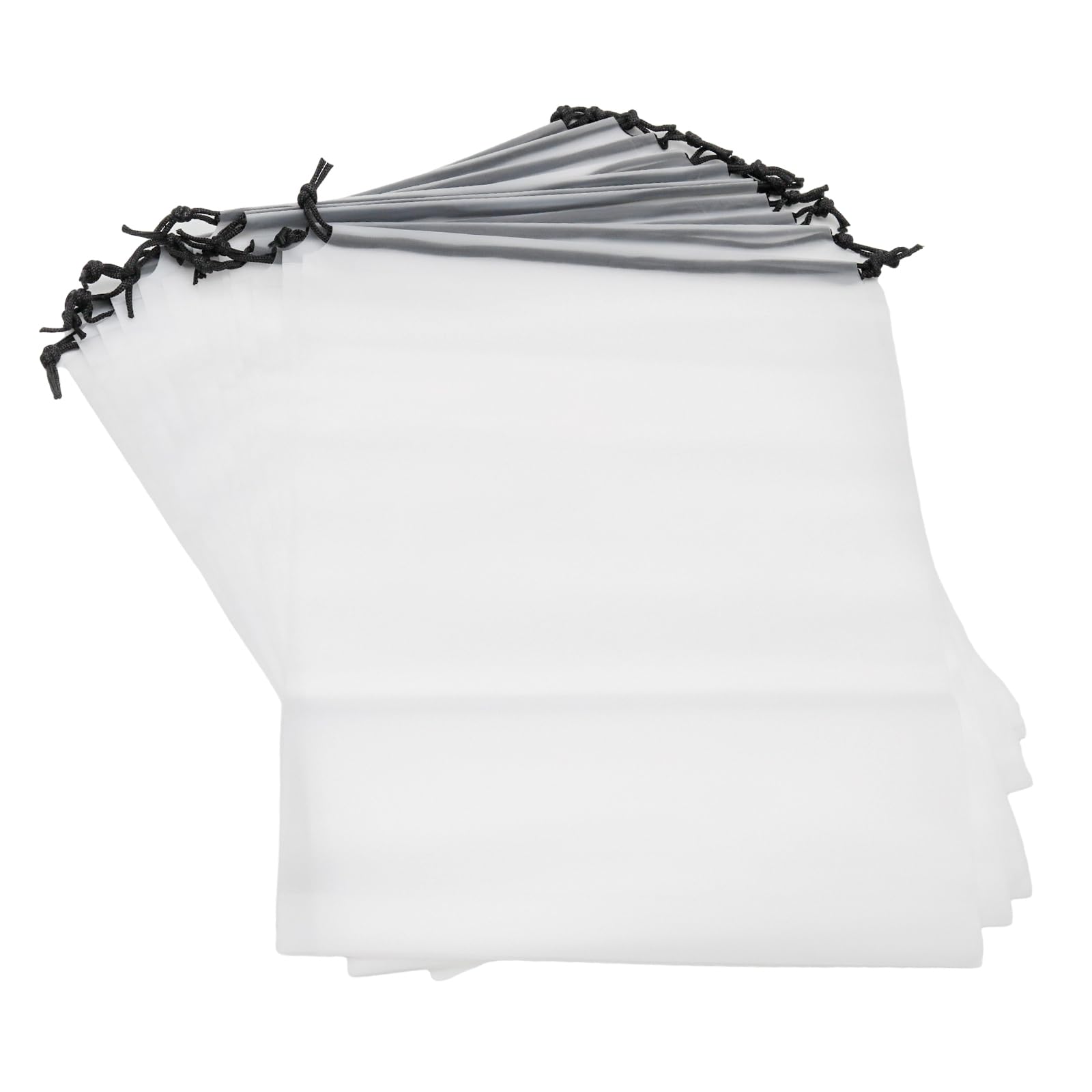 Lilaly 12 Pack Clear Drawstring Shoe Storage Bags - Waterproof Travel Shoe Organizers for Closet, Suitcase & Gym - Reusable Plastic Shoe Protectors