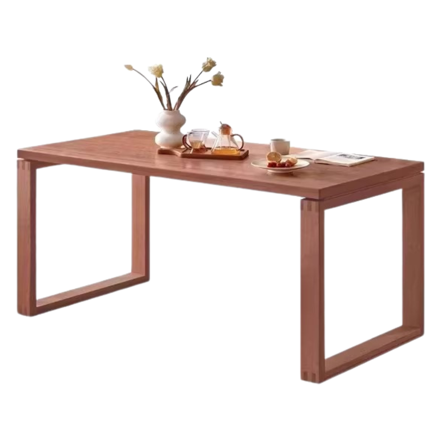 Solid Black Walnut and Oak Wood Long Dining Table - Perfect for Family Gatherings, Dinner Parties & Farmhouse Style Dining Rooms