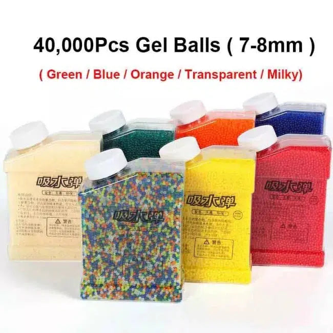 40,000/100,000pcs 7-8mm Hardened Colored Gel Balls for Airsoft, Splat Ball Blaster, Outdoor Shooting Games and Tactical Training