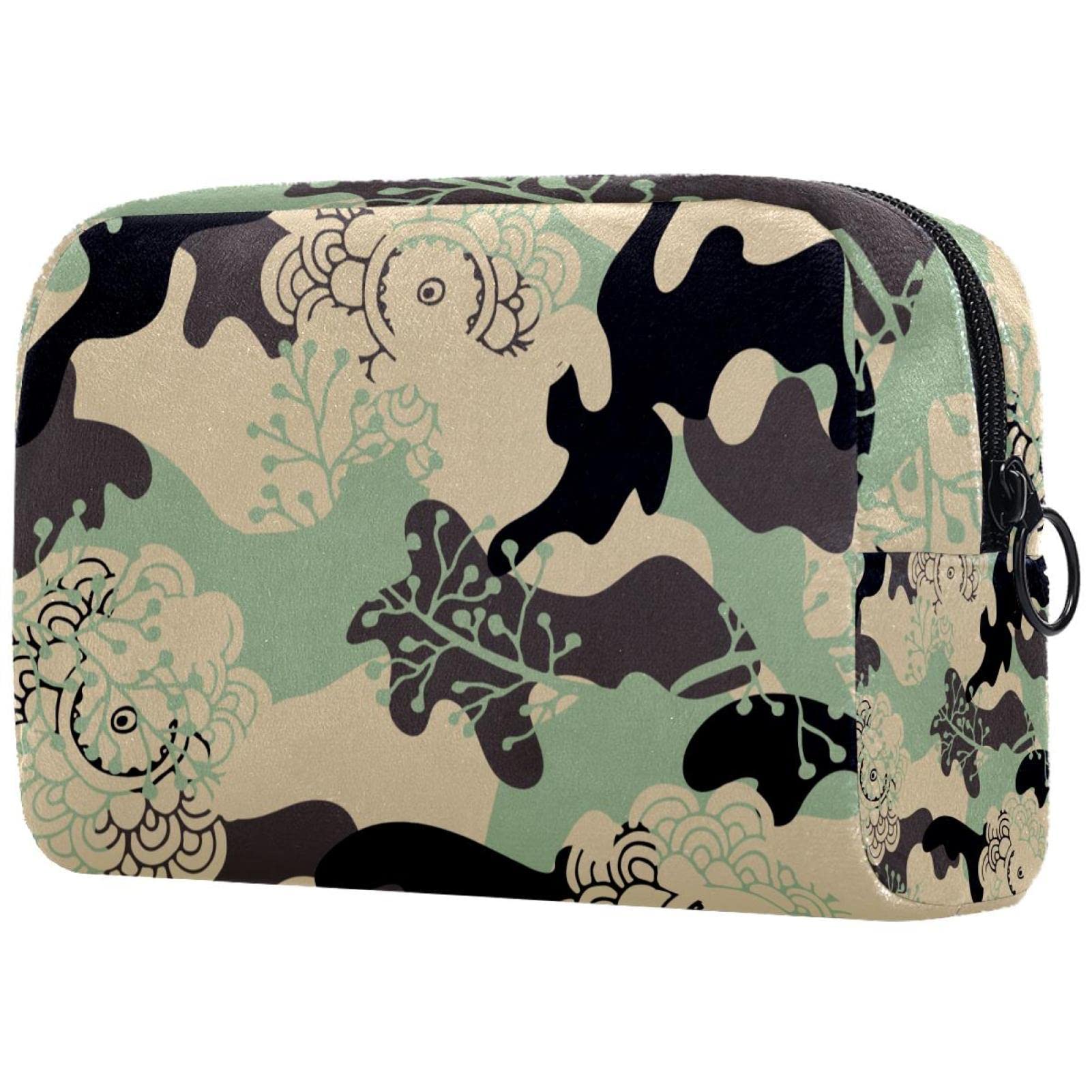 Large Trendy Khaki Makeup Bag with Zipper - Spacious Travel Cosmetic Organizer for Women & Girls | Perfect for Air Travel, Gym, and Daily Essentials Storage