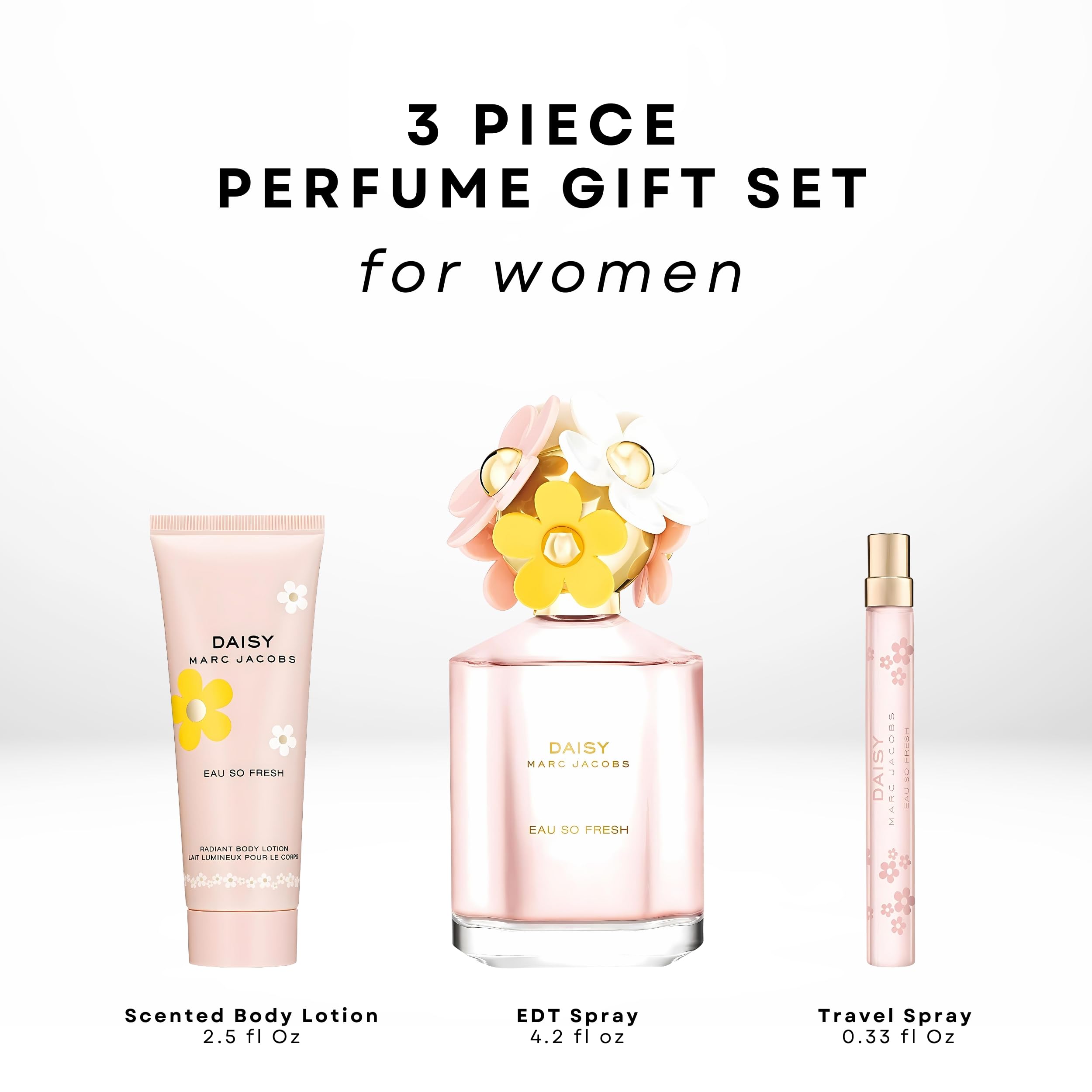 Marc Jacobs Daisy Eau So Fresh Perfume for Women - Floral & Fruity Fragrance Gift Set with Travel Size, Perfect for Daily Wear, Date Nights & Special Occasions