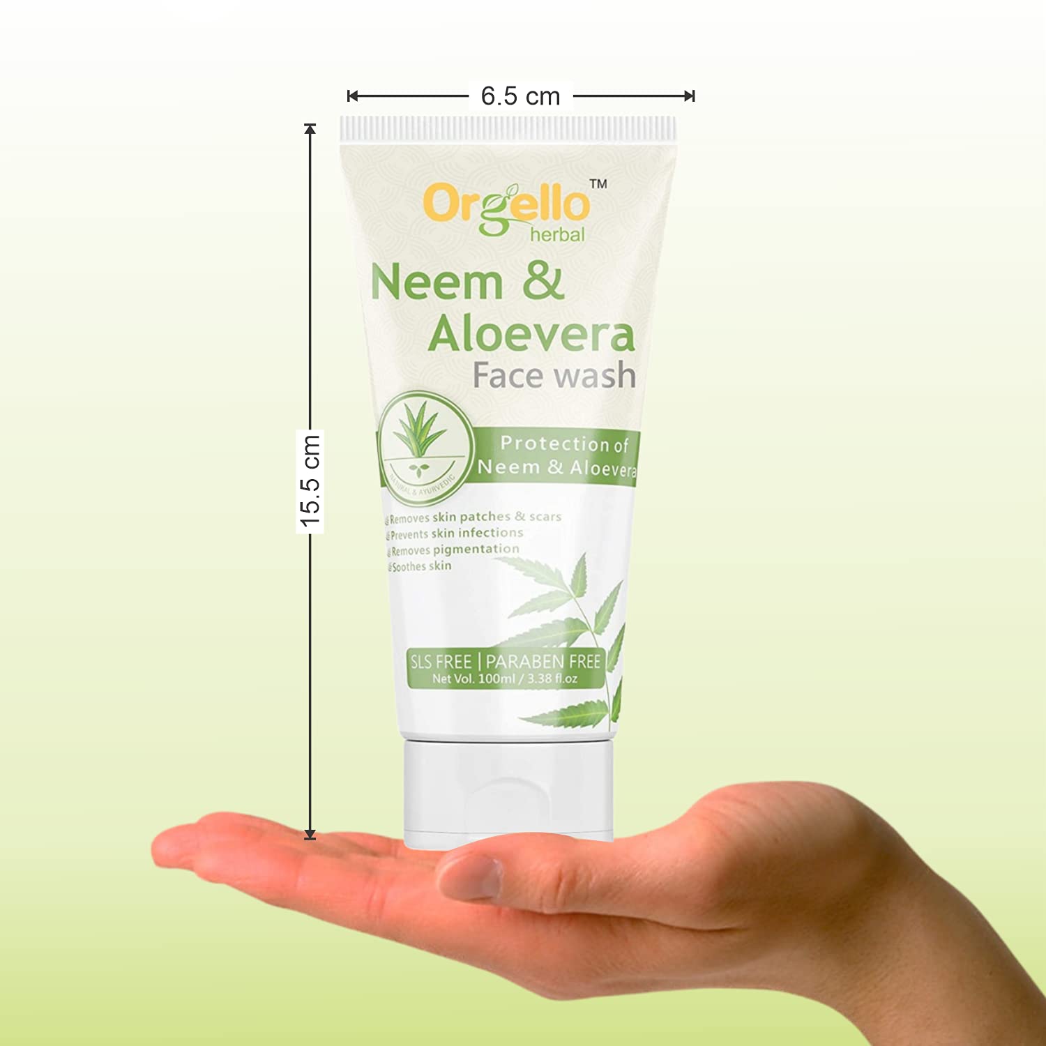 Orgello Herbal Neem & Aloe Vera Face Wash for Acne, Pimples & Dry Skin - Gentle Cleanser for Men & Women | Exfoliating Whitening Apricot Face Scrub for Normal, Oily & Dry Skin | Pack of 2 (100g Each) | Daily Skincare Routine for Clear & Glowing Complexion