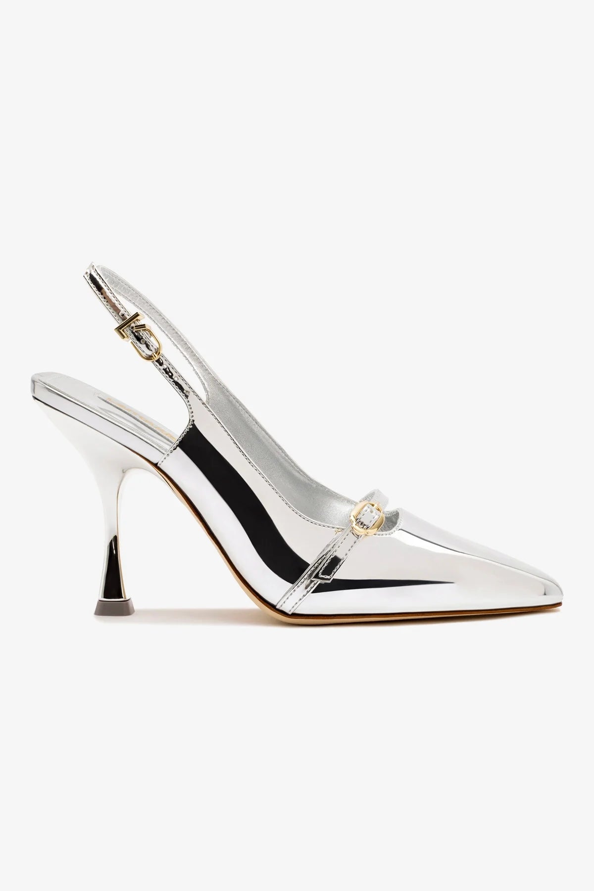 Ines Hi Pump Women's Silver Specchio Mirror Leather High Heels - Perfect for Parties, Weddings & Evening Events