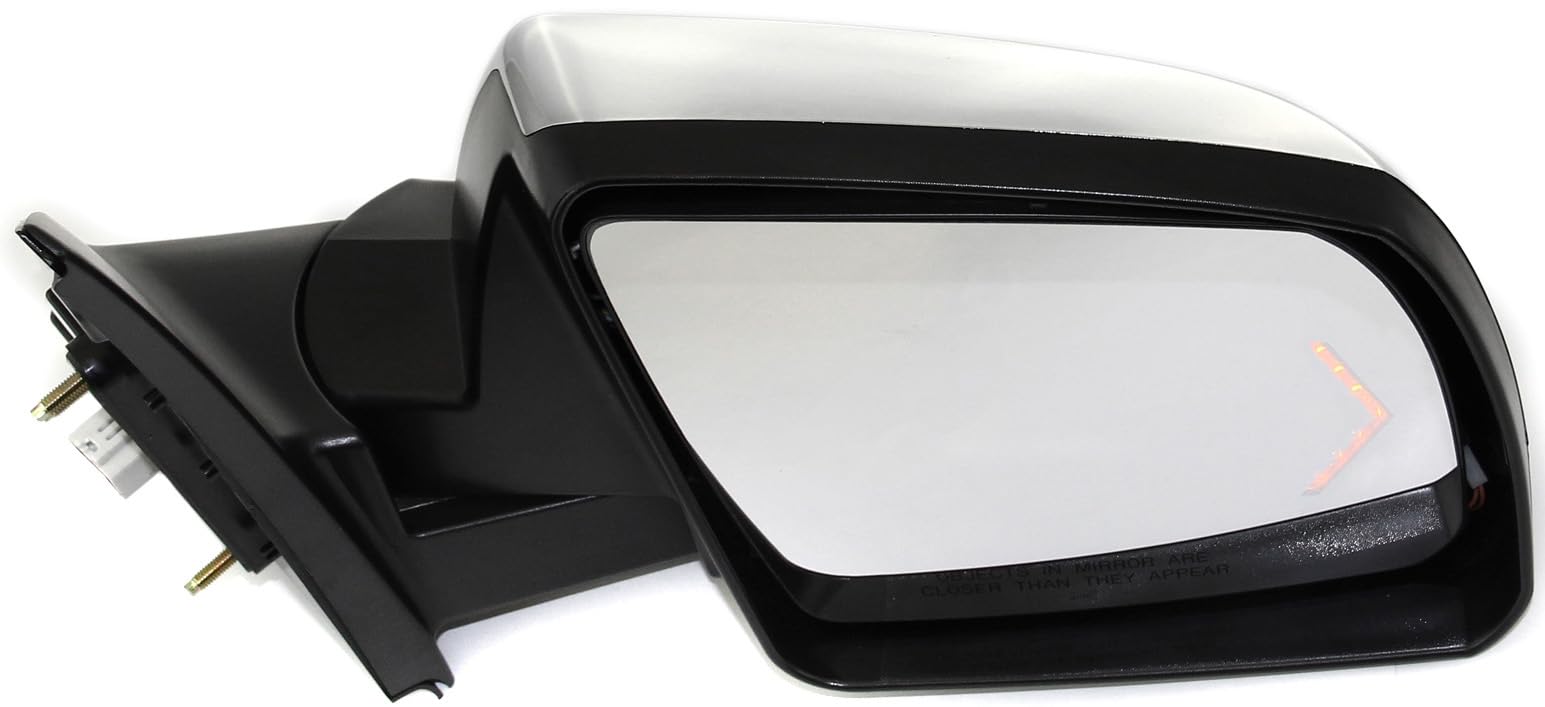 2007-2013 Toyota Tundra Passenger Side Power Heated Mirror with Signal Light, Memory Function & Puddle Lamp | Chrome Design | No Marker Light | Easy Installation for Winter Driving & Night Safety