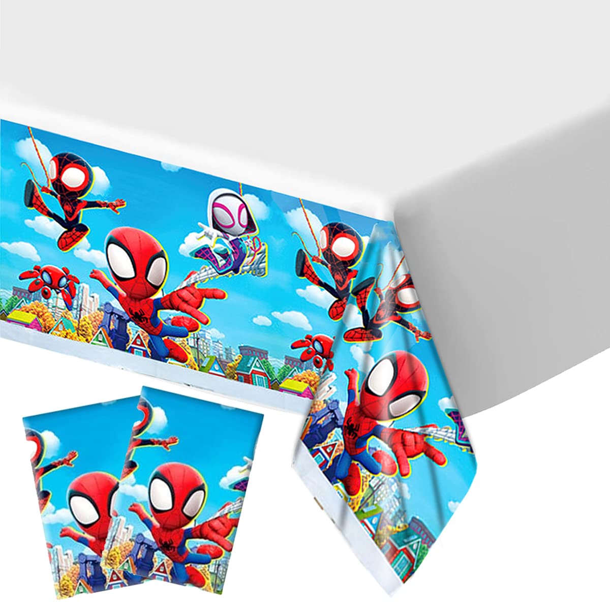2Pcs Spidey and His Amazing Friends Themed Tablecloth - Birthday Party Decorations, Superhero Party Supplies for Kids - Perfect for Birthday Celebrations, Themed Events, and Superhero Decor