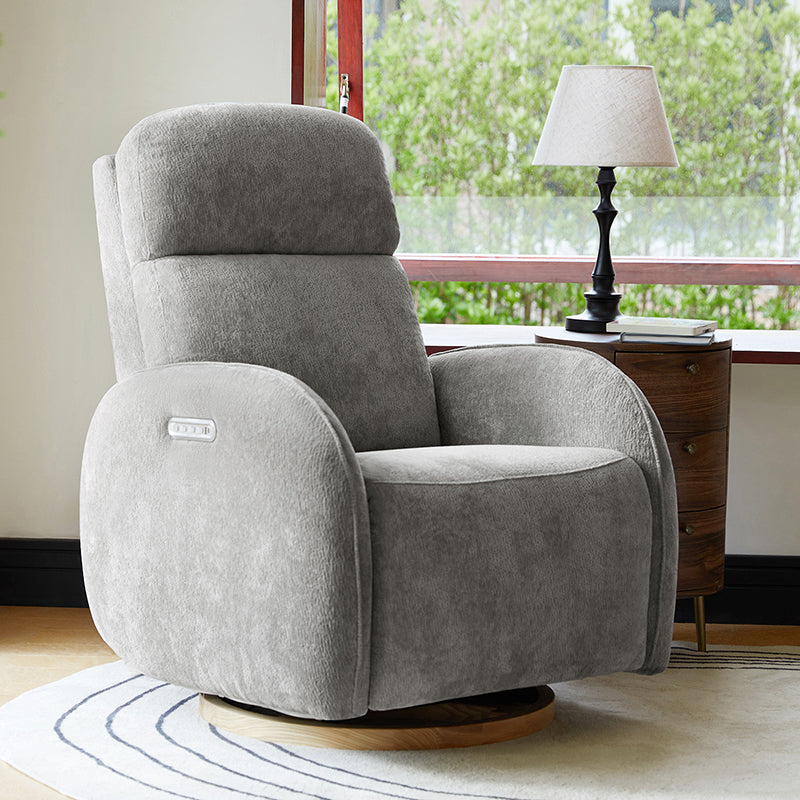 Electric Swivel Nursery Glider Chair - Comfortable Rocking Recliner for Breastfeeding, Baby Shower & Nursery Room (Gray) - Perfect for Nursing, Reading & Relaxing with Your Newborn