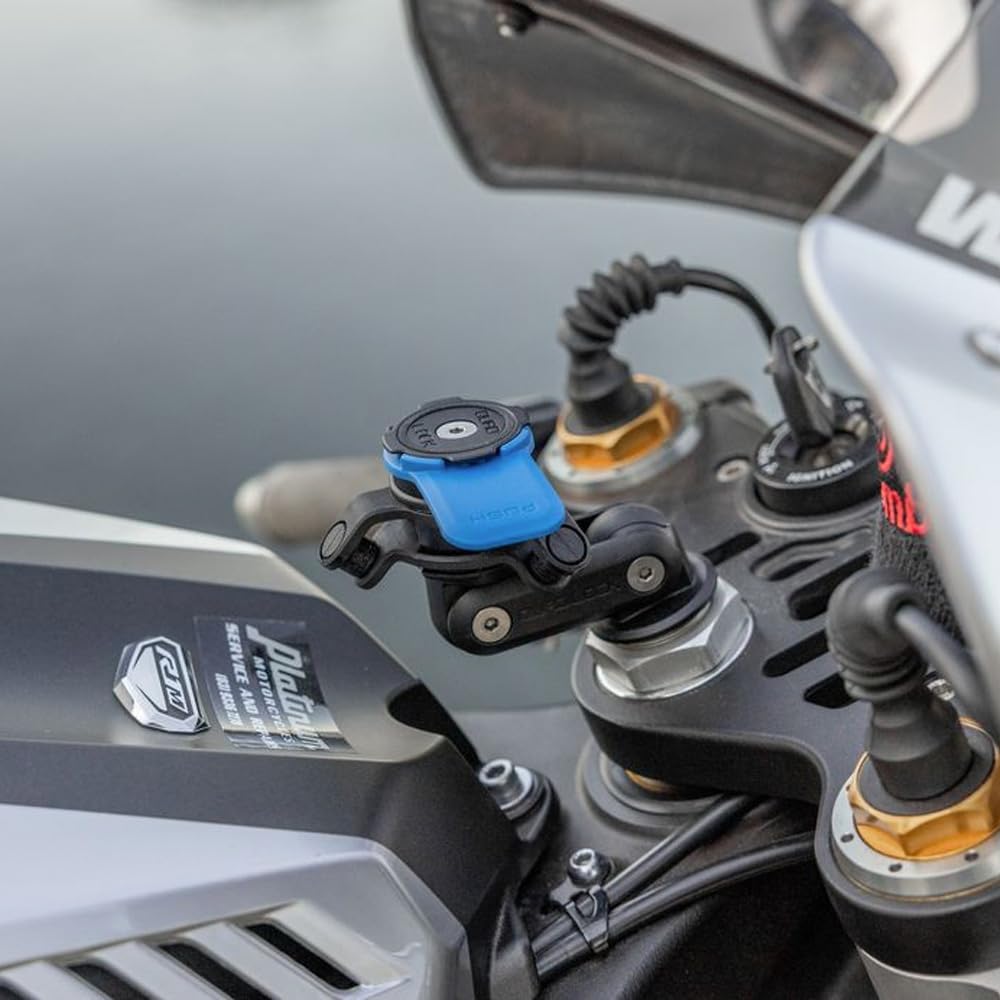 Quad Lock Motorcycle Fork Stem Mount Kit with Vibration Dampener - Compatible with iPhone 15 Pro Max MAG Case | Secure Phone Holder for Adventure Riding, Off-Road Biking & Commuting